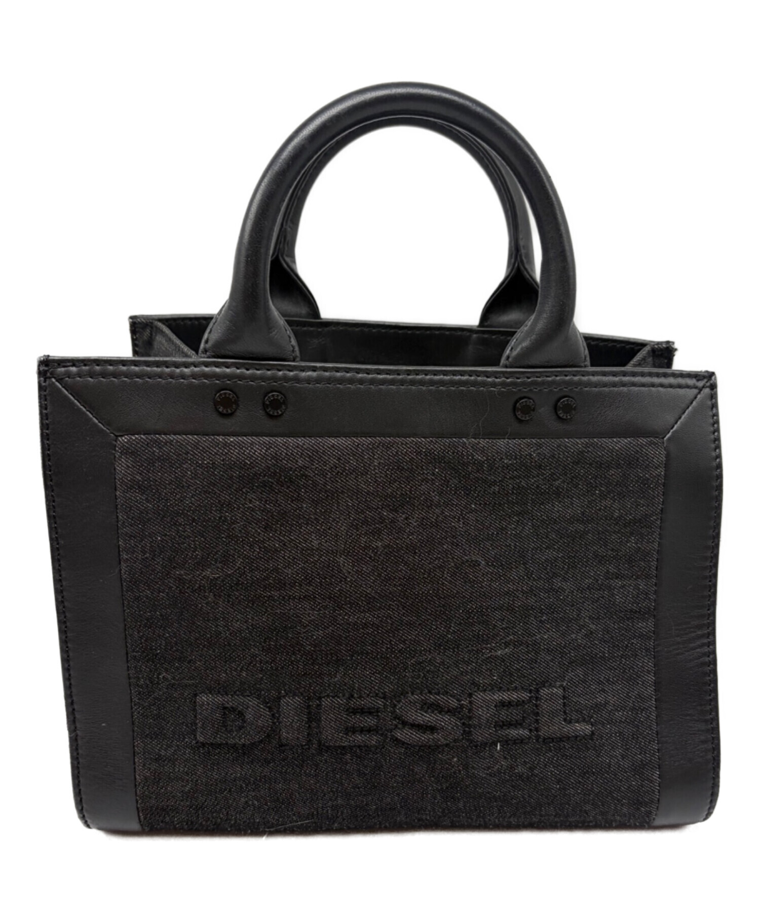 中古・古着通販】DIESEL (ディーゼル) デニムハンドバッグ ブラック