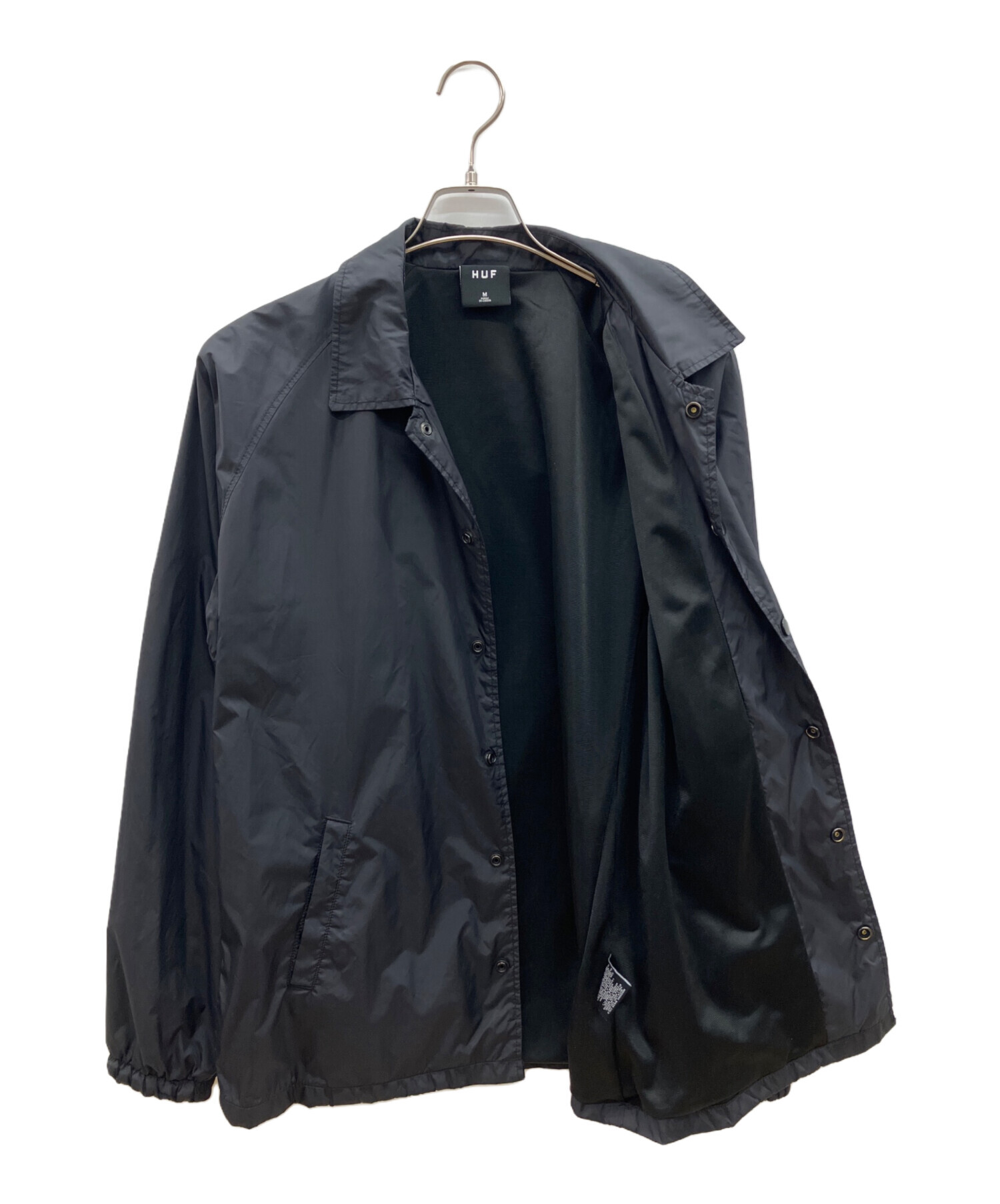 中古・古着通販】HUF (ハフ) コーチジャケット ブラック サイズ:M