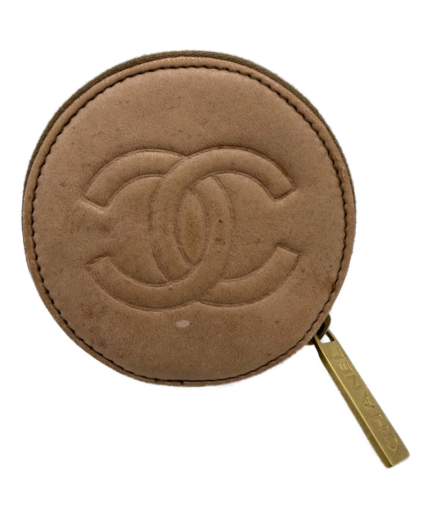 CHANEL 本物 カメリアケース 小銭入 シール有 丸型 本革 レザー 中古・古着通販】CHANEL (シャネル) カメリアココマークコインケース