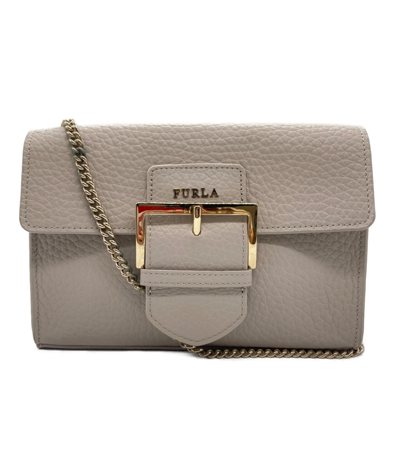 FURLA ベージュ レザー ショルダーバッグ 中古・古着通販】FURLA (フルラ) ショルダーバッグ ベージュ｜ブランド