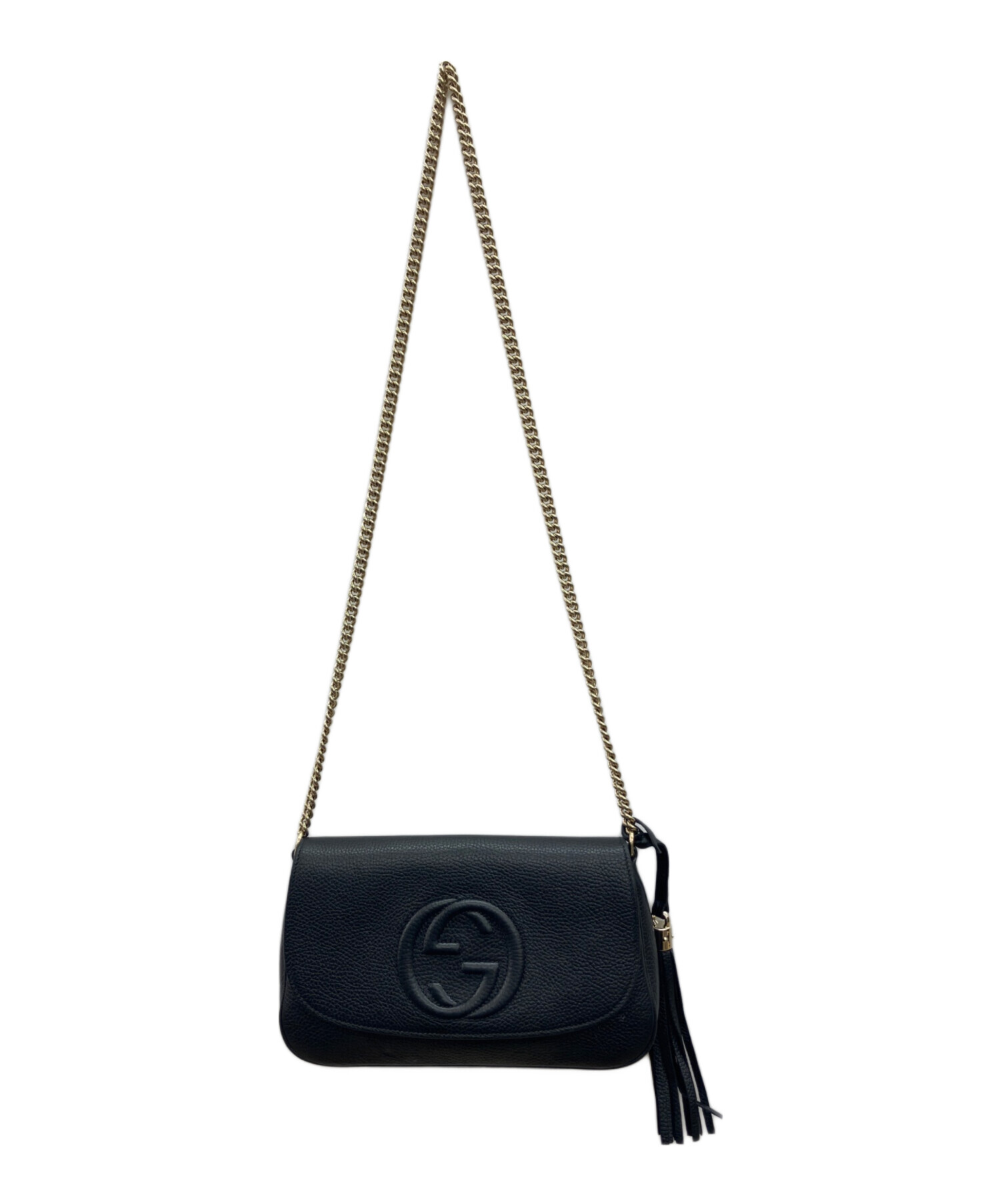 【美品】GUCCI グッチ　チェーン　ショルダーバッグ　ヴィンテージ　ブラック 中古・古着通販】GUCCI (グッチ) チェーンショルダーバッグ ブラック