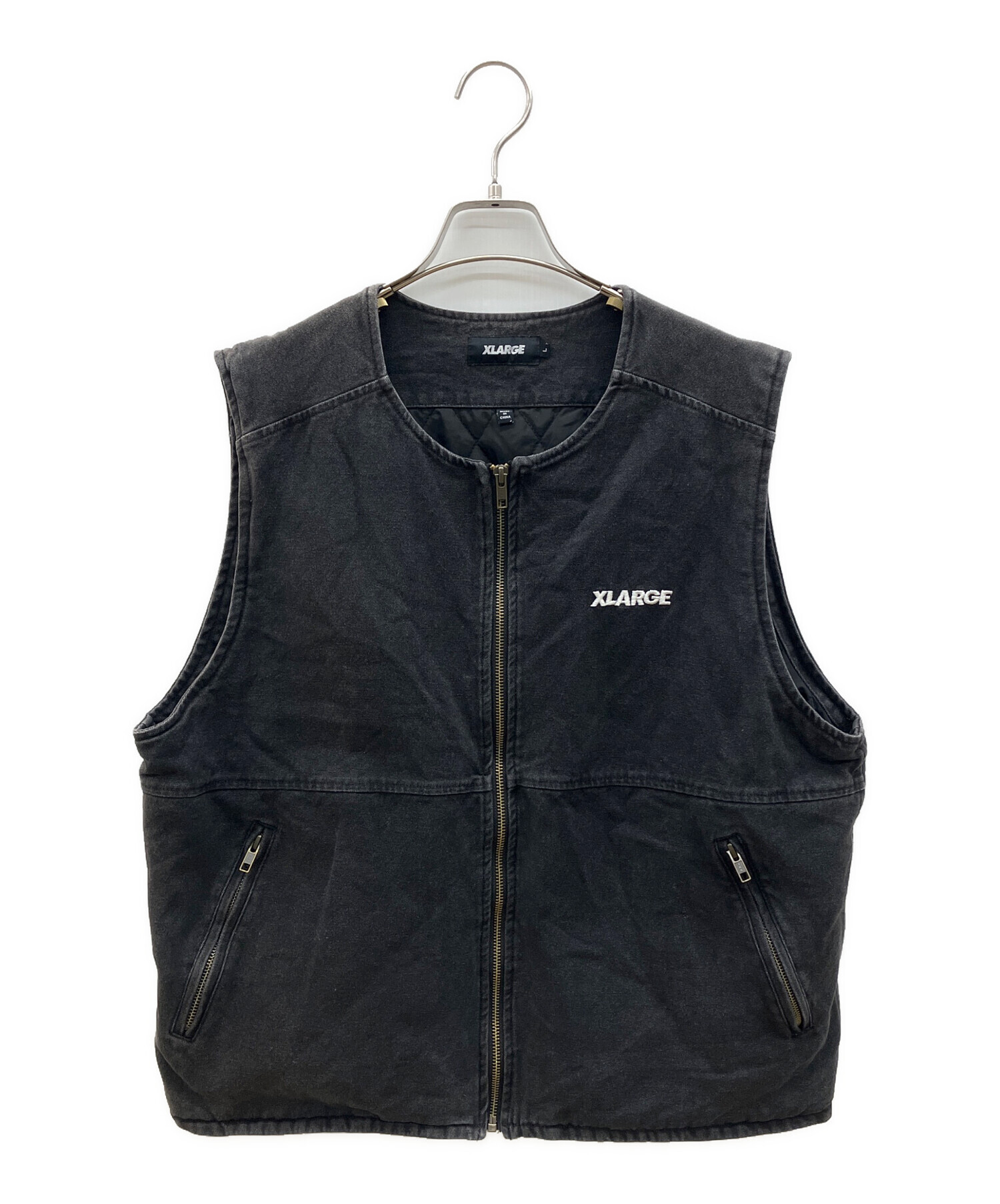 中古・古着通販】X-LARGE (エクストララージ) 中綿ベスト ブラック