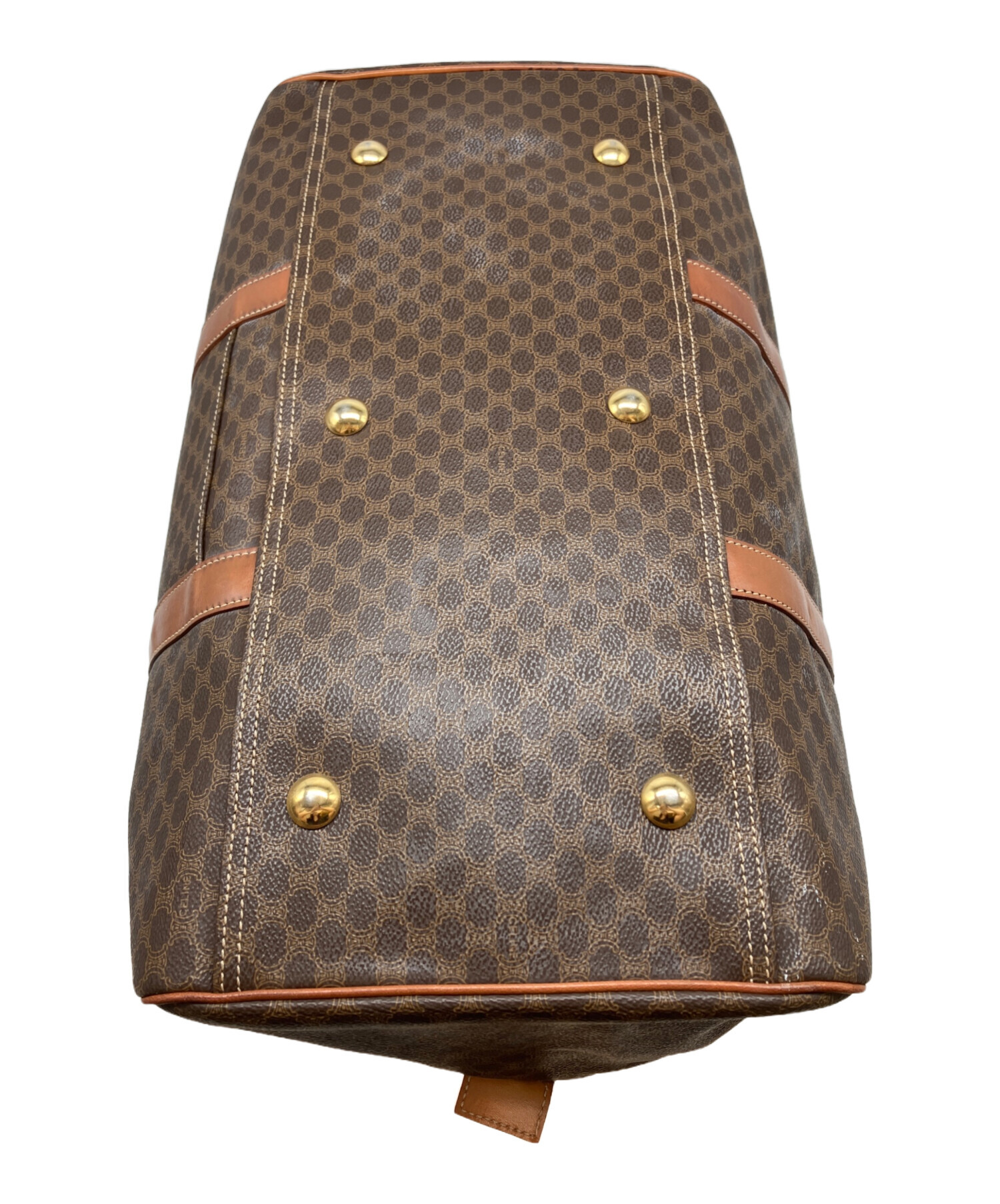 CELINE セリーヌ　ボストンバッグ マカダム柄 トリオンフ 2way 茶色 中古・古着通販】CELINE (セリーヌ) マカダム柄2WAYボストンバッグ