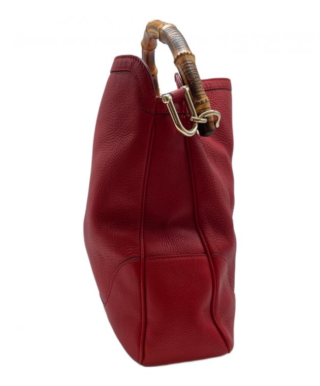 中古・古着通販】GUCCI (グッチ) バンブー 2WAYトートバッグ レッド