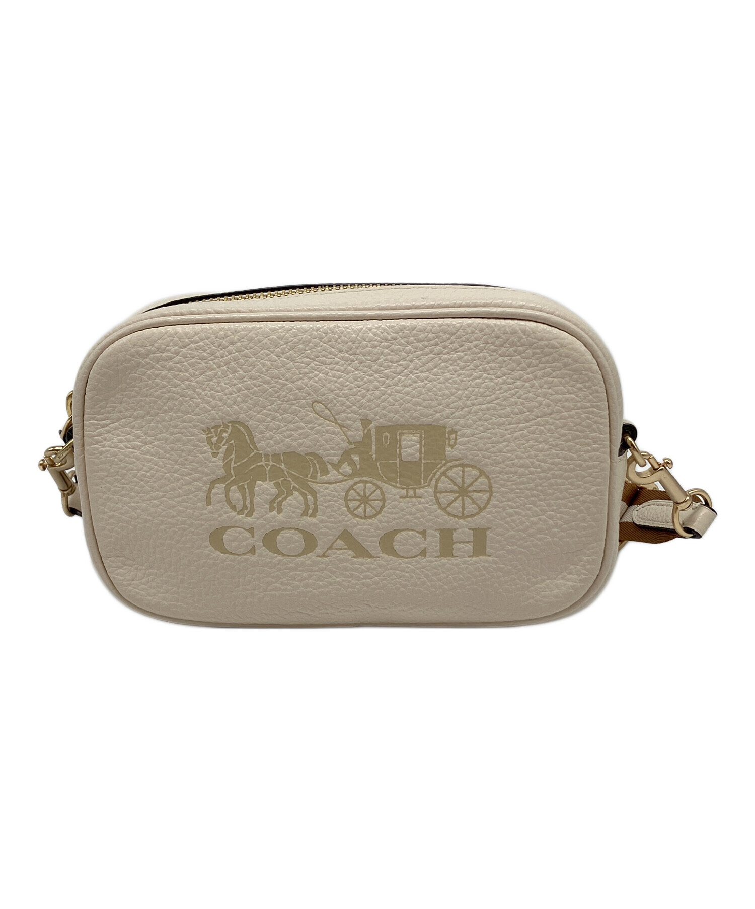中古・古着通販】COACH (コーチ) ロゴ入りショルダーバッグ アイボリー