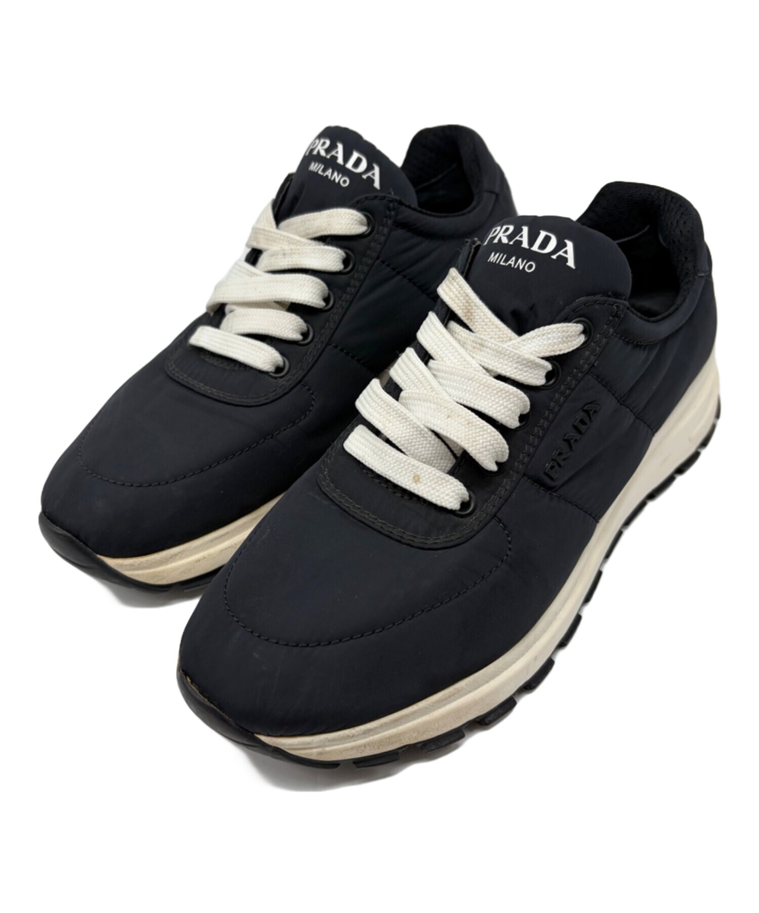 C*I様 PRADA ネイビー スニーカー 中古・古着通販】PRADA (プラダ) ローカットスニーカー ネイビー