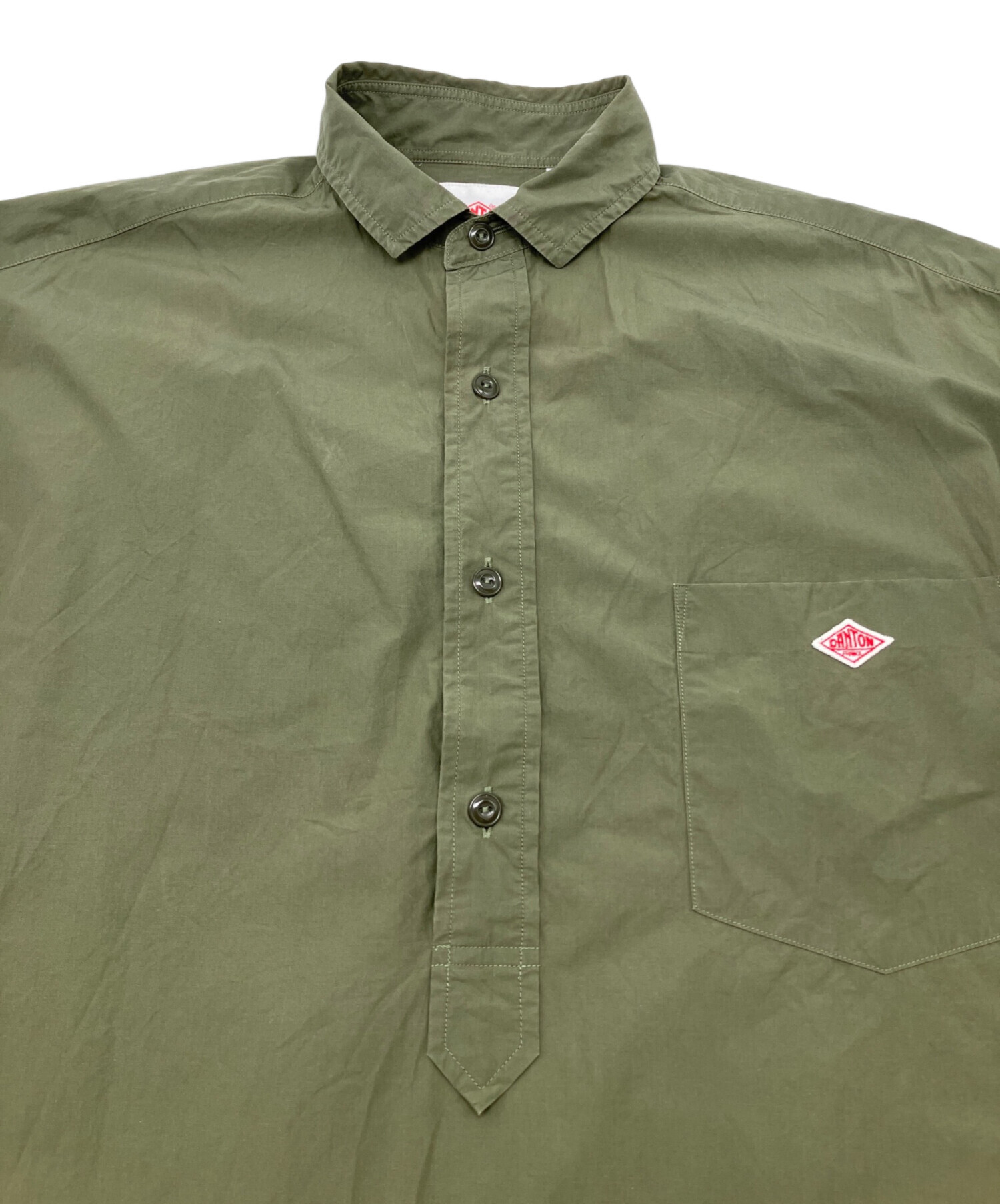 中古・古着通販】DANTON (ダントン) 半袖ワンピース カーキ サイズ:36 