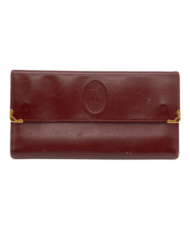 【廃盤】カルティエ長財布 中古・古着通販】Cartier (カルティエ) 長財布 ワインレッド｜ブランド