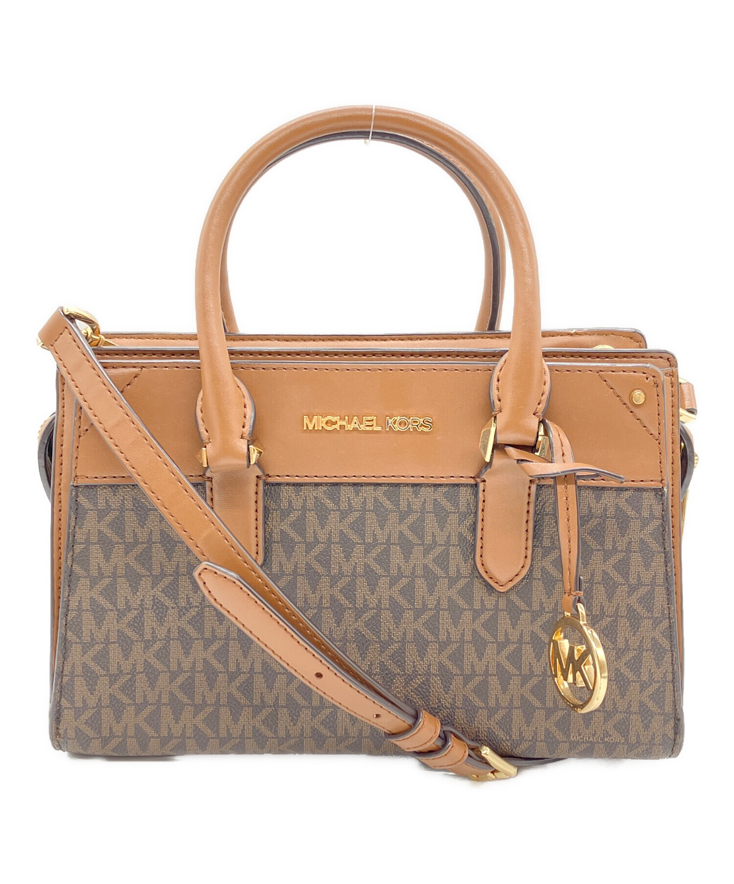 美品！マイケルコース ショルダーバッグ　セカンドバッグ　2way 総柄　ブラウン 中古・古着通販】MICHAEL KORS (マイケルコース) 2WAYショルダーバッグ