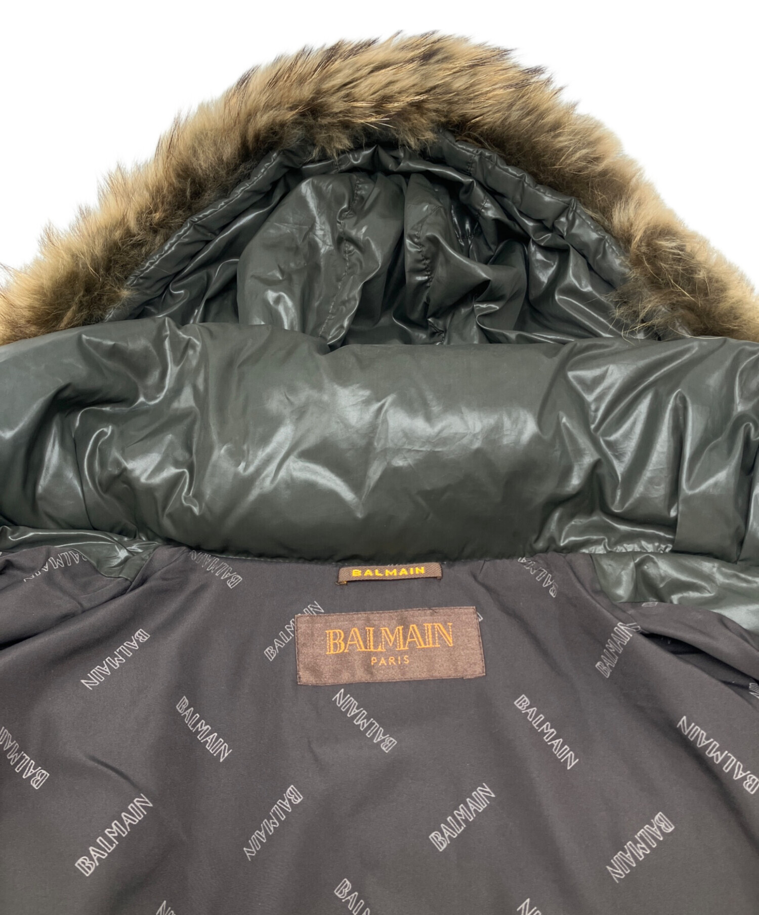 BALMAIN 名作 ダウン 中古・古着通販】BALMAIN (バルマン) ダウンジャケット グレー サイズ