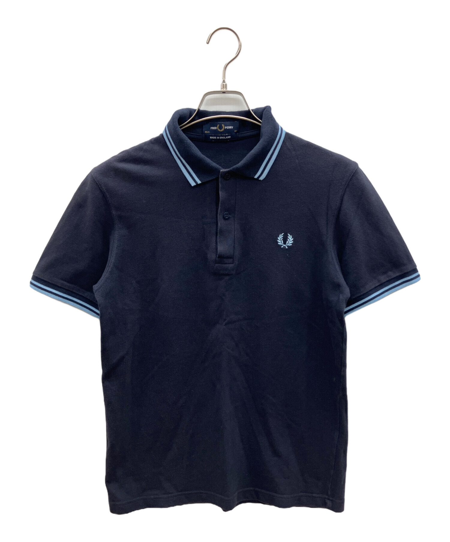 Fred Perry ポロシャツ 38 M ネイビー 水色 中古・古着通販】FRED PERRY (フレッドペリー) ポロシャツ ネイビー