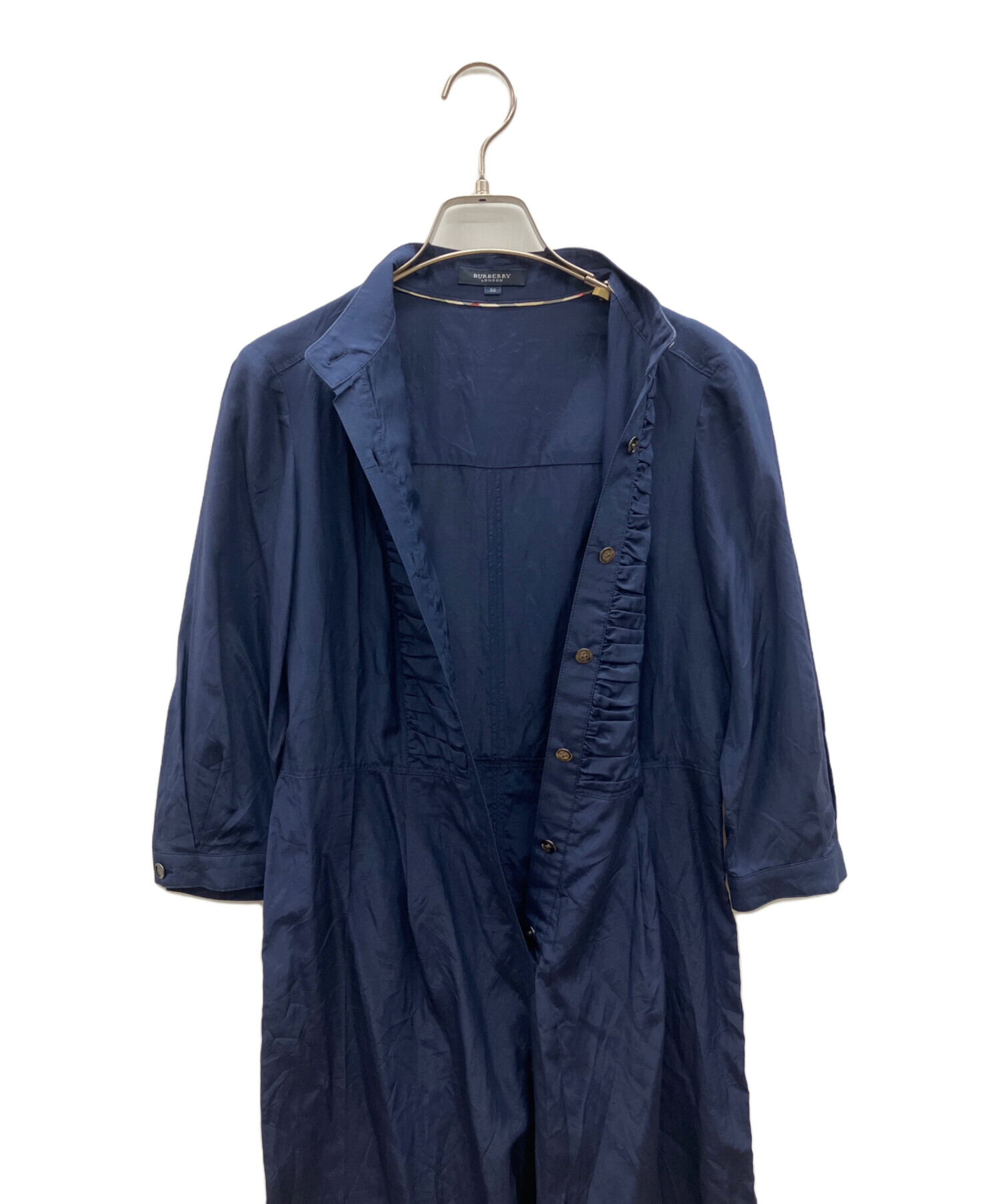 美品　BURBERRY LONDON ワンピース ネイビー 38 中古・古着通販】BURBERRY LONDON (バーバリーロンドン) 長袖
