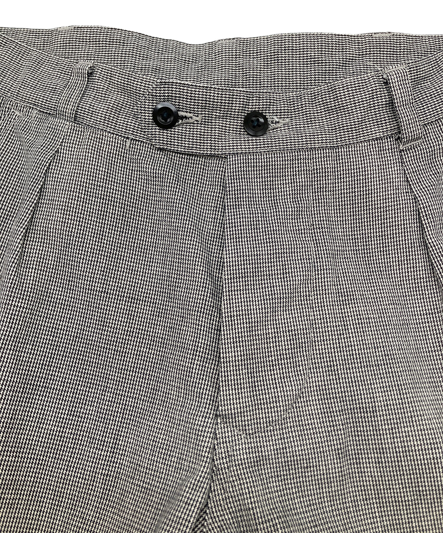 美品 MHL マーガレットハウエル サイズⅠ 麻混 タック ストレート パンツ 中古・古着通販】MHL (マーガレットハウエル) タックパンツ 千鳥格子