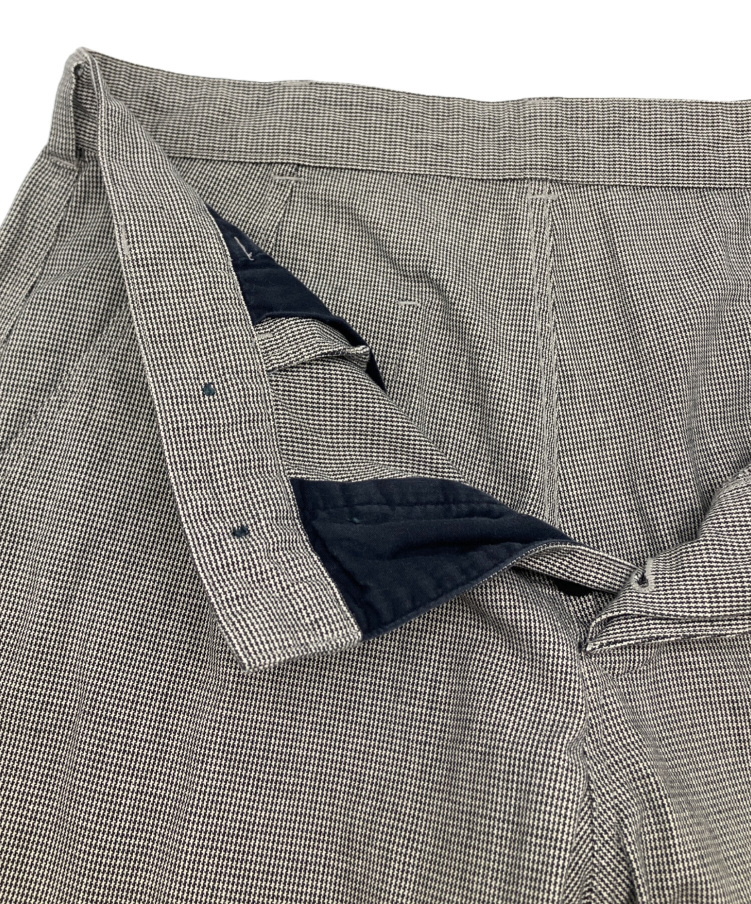 美品 MHL マーガレットハウエル サイズⅠ 麻混 タック ストレート パンツ 中古・古着通販】MHL (マーガレットハウエル) タックパンツ 千鳥格子