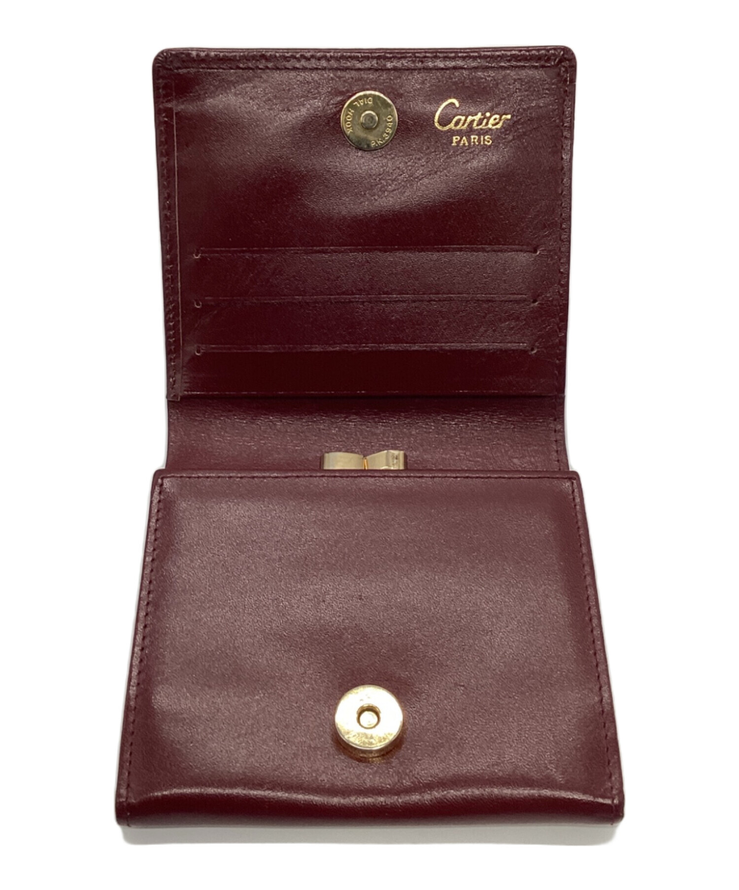 中古・古着通販】Cartier (カルティエ) 2つ折り財布 ボルドー