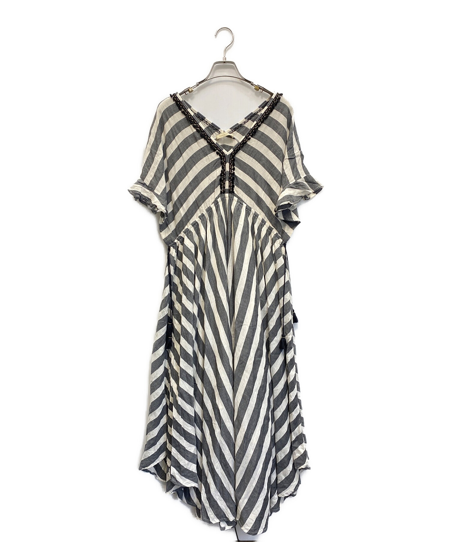 Sara Mallika ストライプ フレアワンピース 中古・古着通販】sara mallika (サラマリカ) ストライプドレス