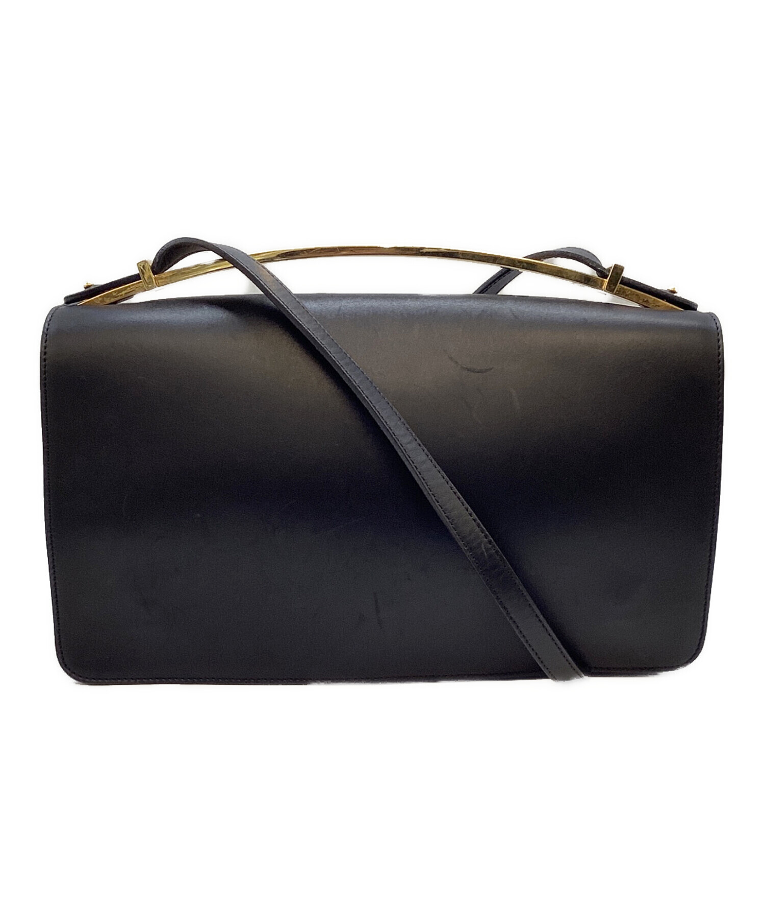 中古・古着通販】MARNI (マルニ) レザーショルダーバッグ ブラック 