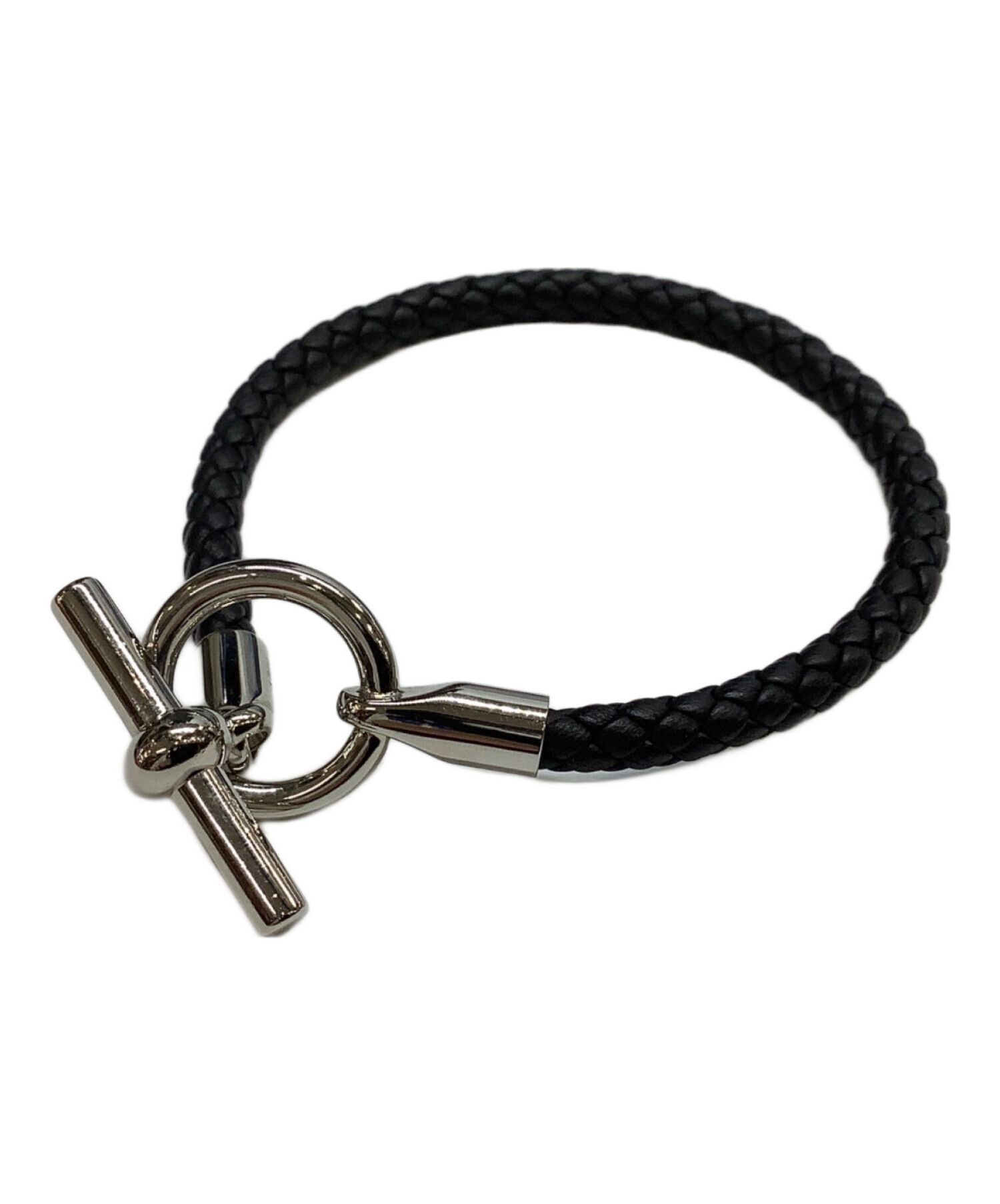 HERMES ブラックレザー ブレスレット HERMES(エルメス) レザー