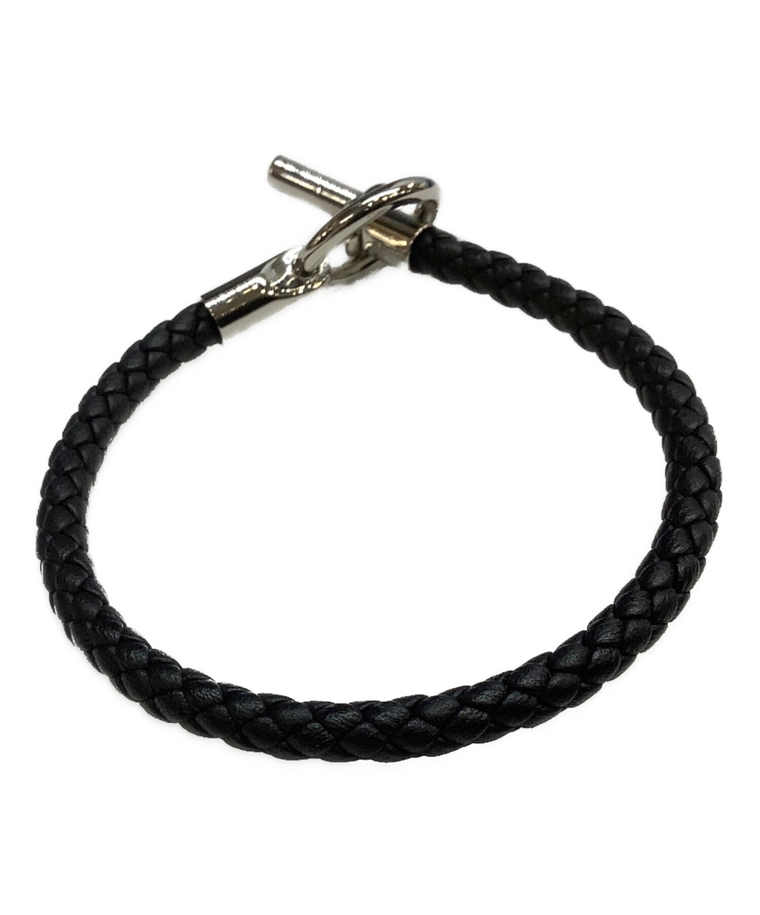 中古・古着通販】HERMES (エルメス) レザーブレスレット ブラック 中古・古着通販】HERMES (エルメス) レザーブレスレット ブラック