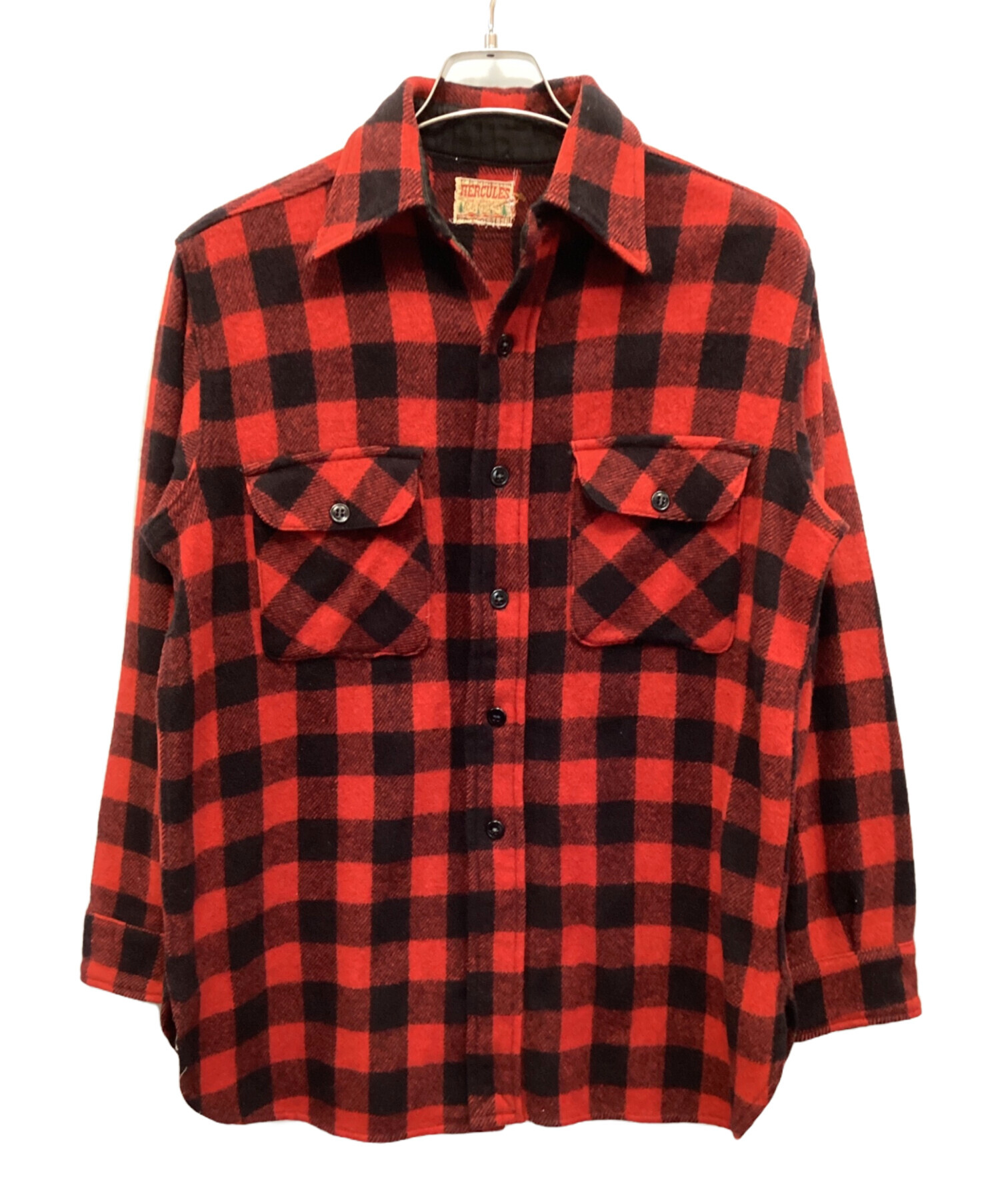 中古・古着通販】HERCULES (ヘラクレス) ウールチェックシャツ レッド