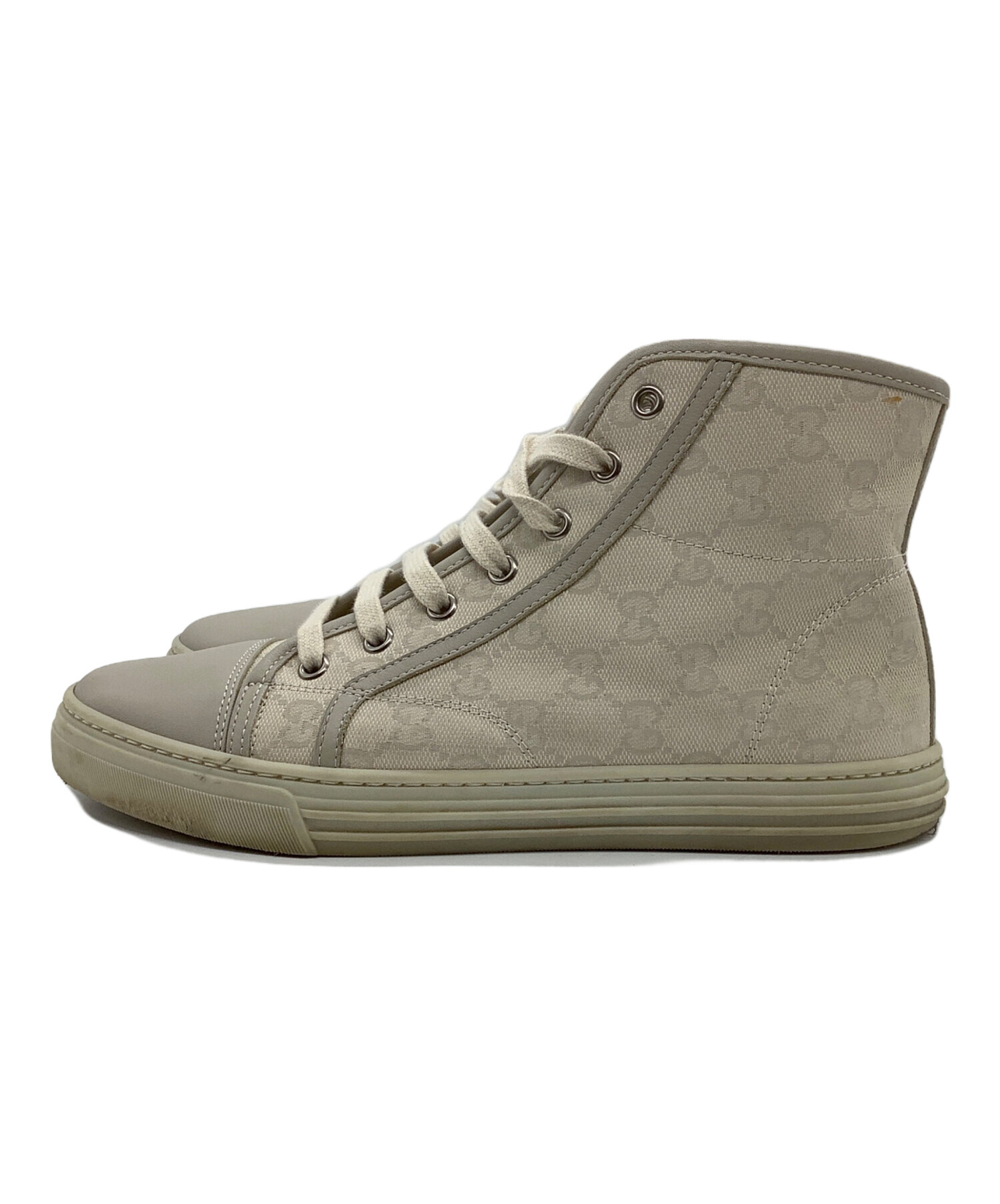 中古・古着通販】GUCCI (グッチ) ハイカットスニーカー ベージュ 