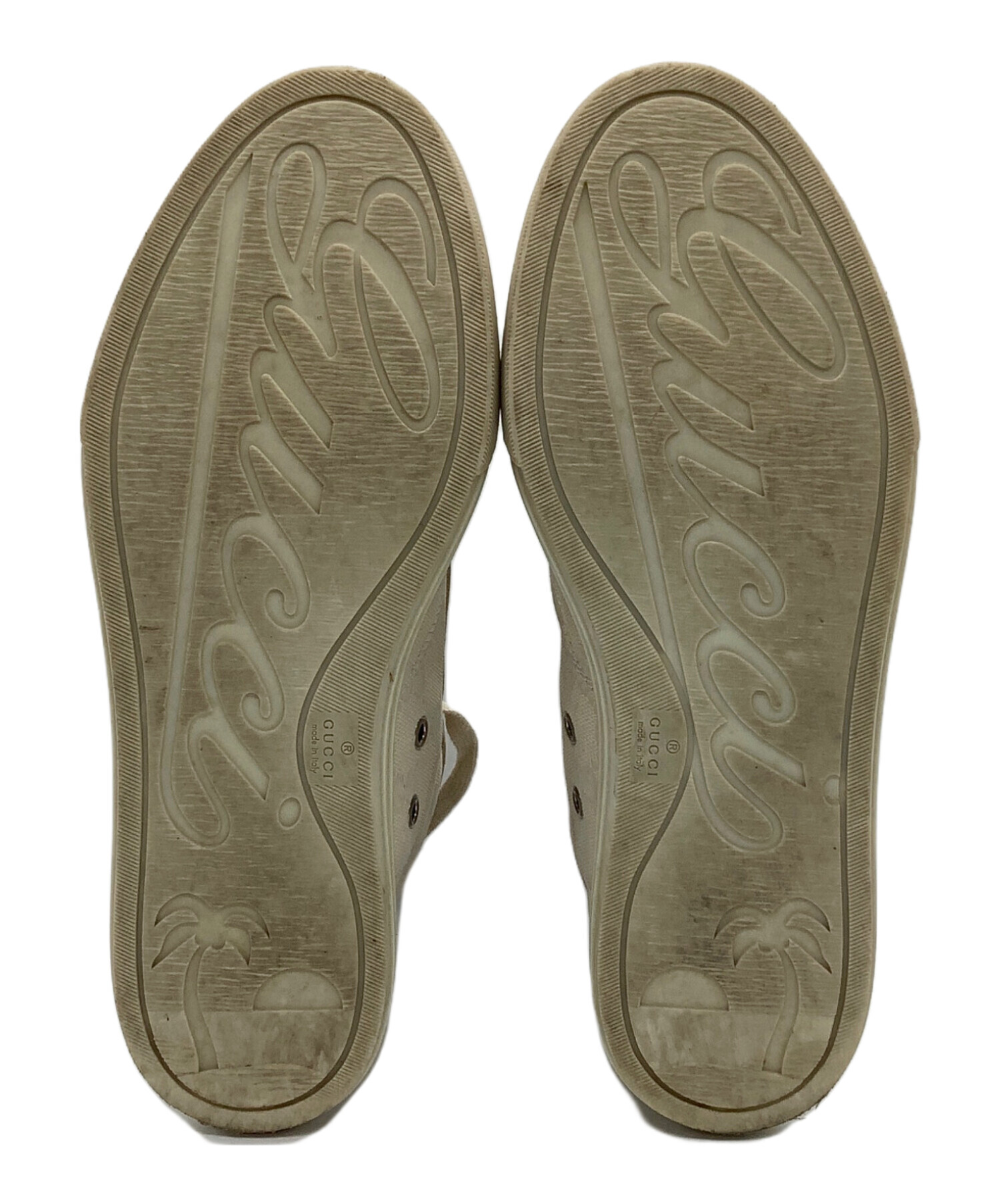 中古・古着通販】GUCCI (グッチ) ハイカットスニーカー ベージュ