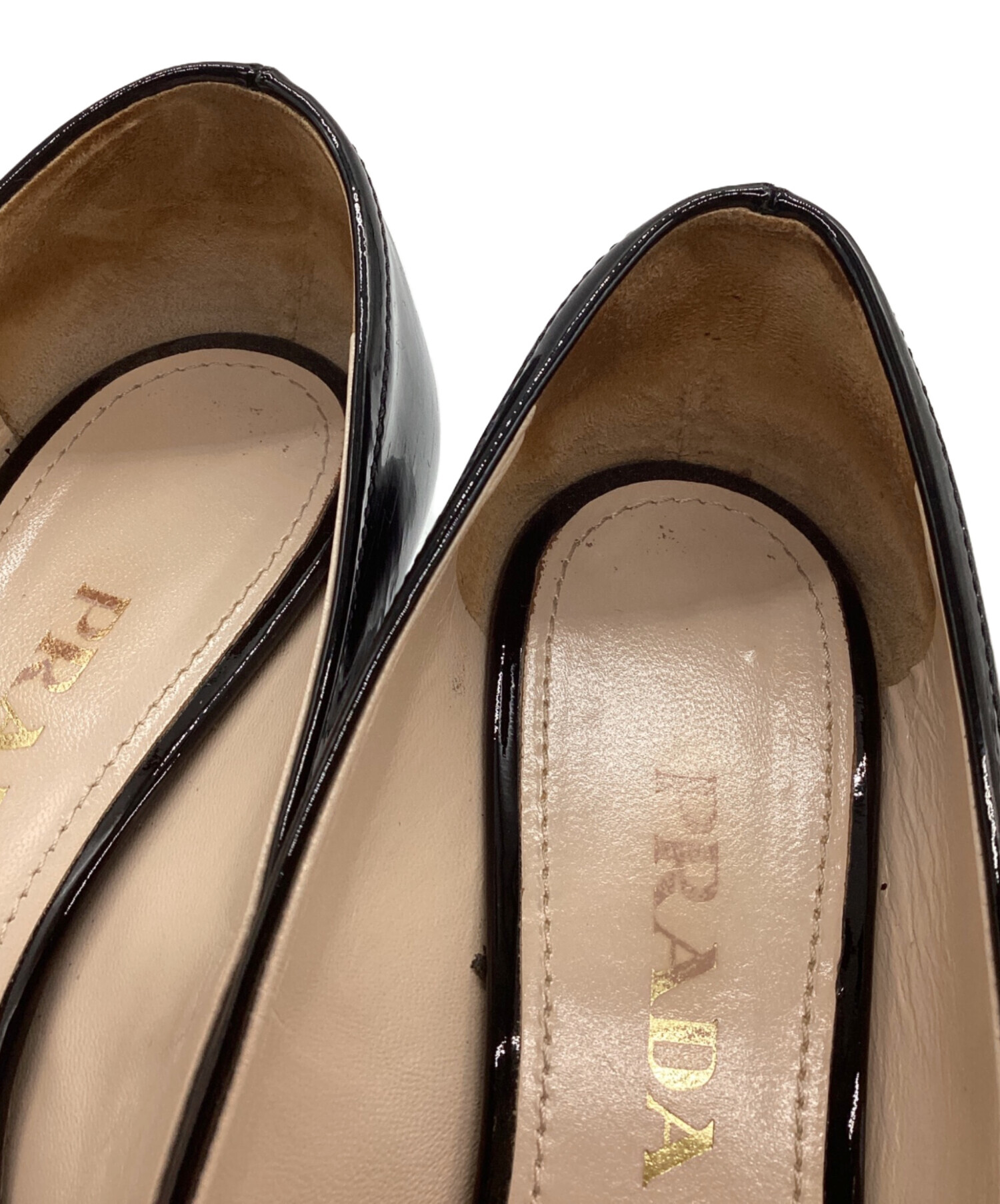 プラダ エナメル リボンパンプス ブラック PRADA(プラダ) / リボン