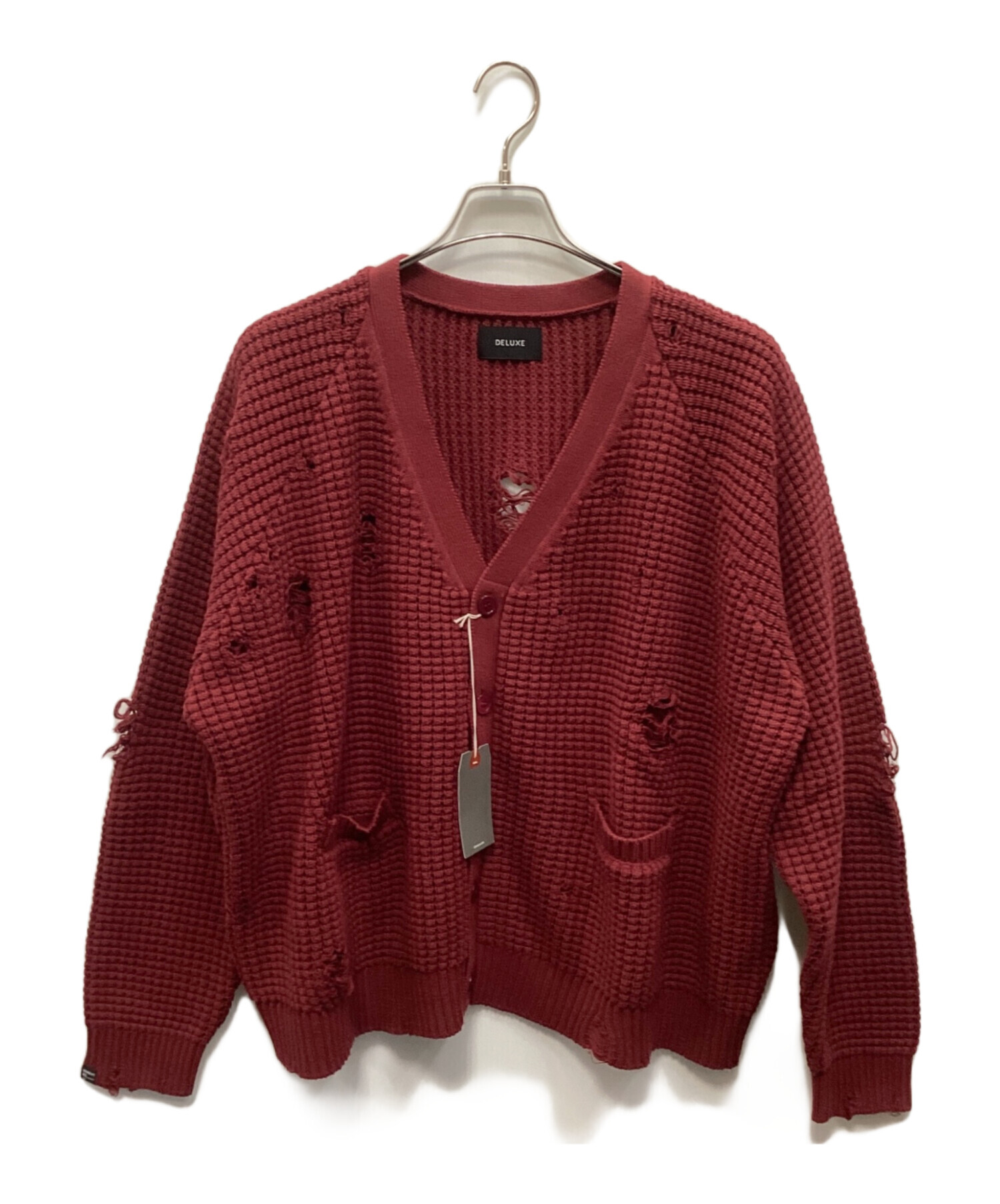 中古・古着通販】DELUXE (デラックス) ダメージ加工カーディガン バー