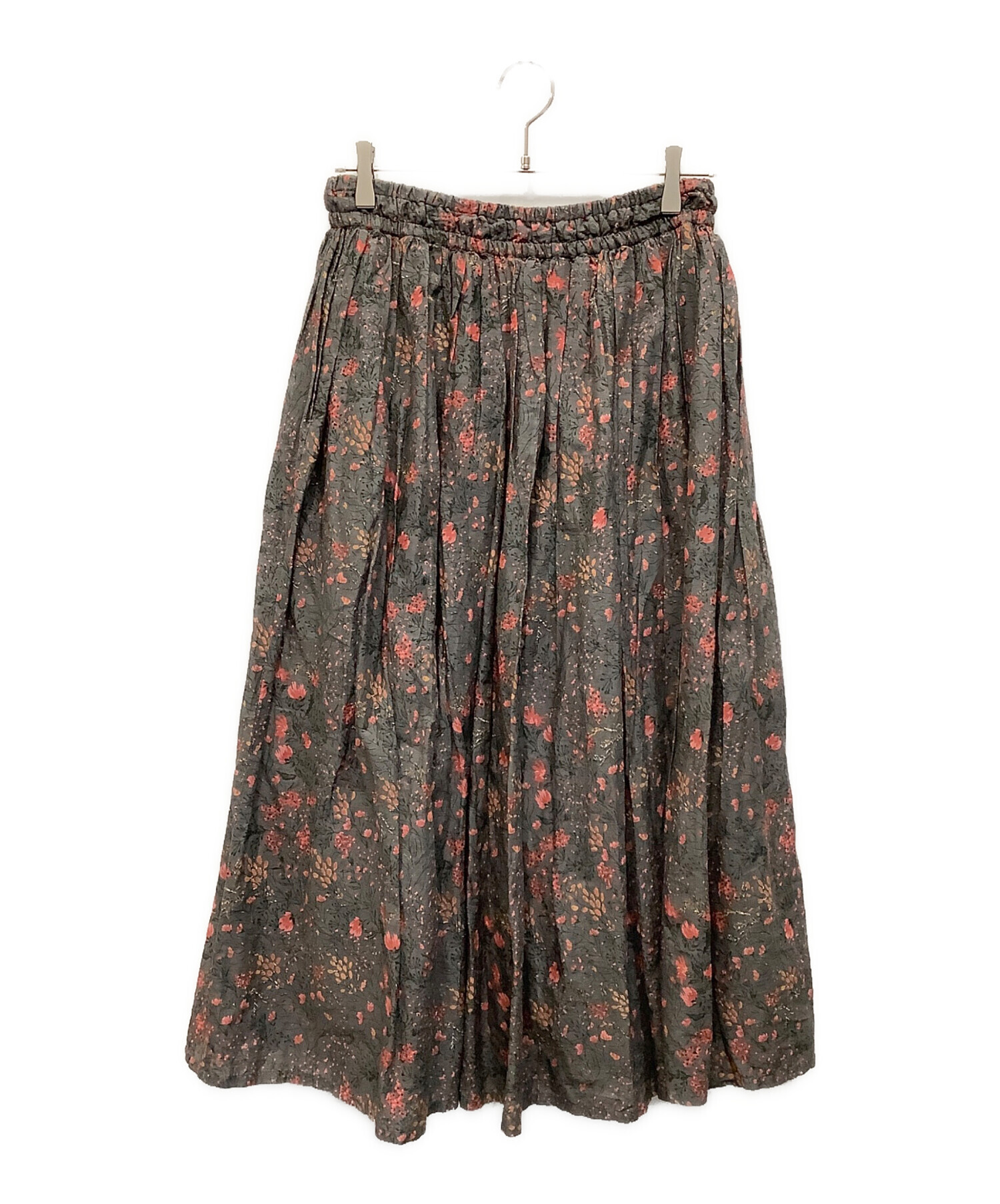 中古・古着通販】SOIL (ソイル) 花柄スカート グレー サイズ:2