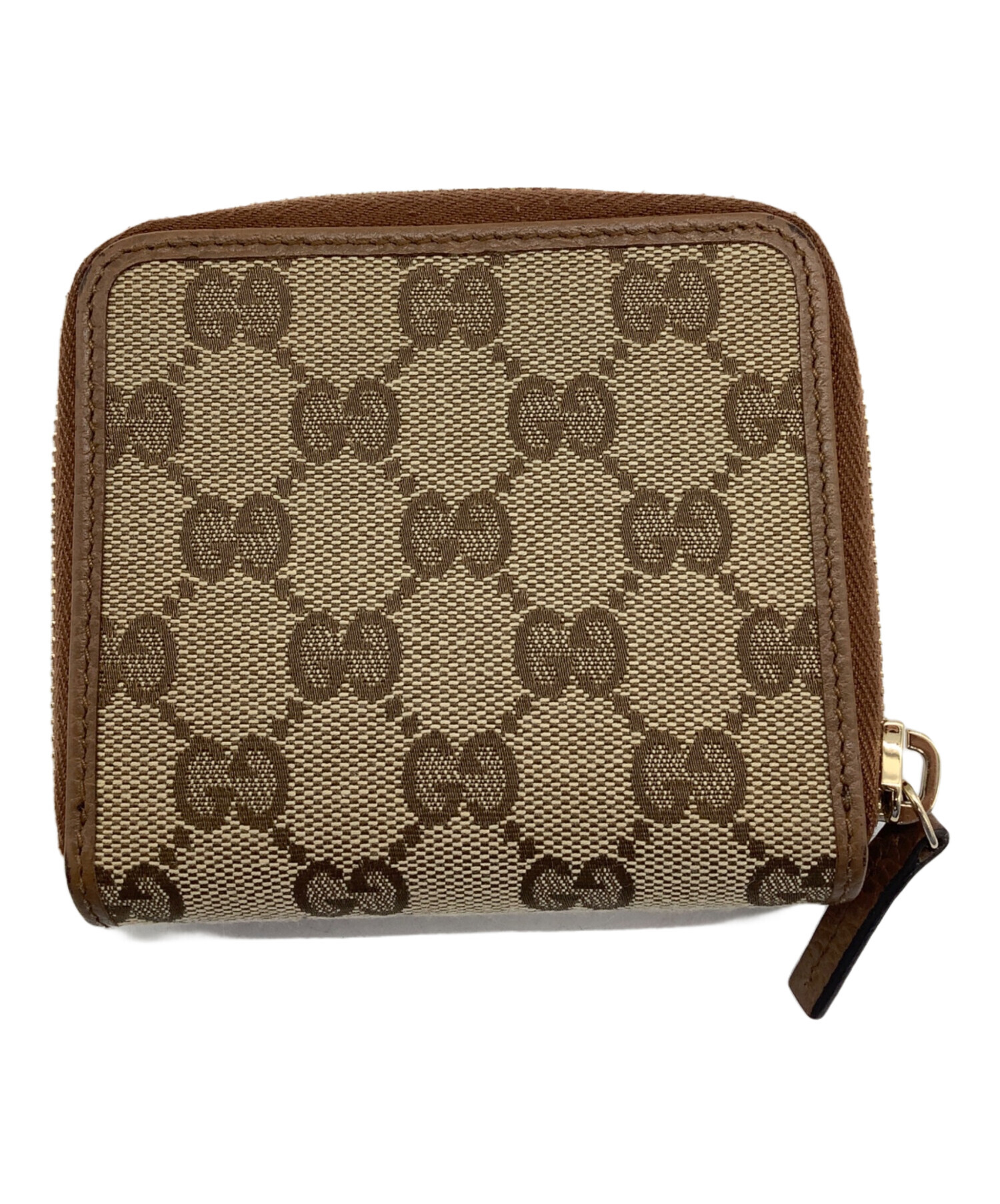 GUCCI 二つ折り財布 ベージュ/ブラウン 中古・古着通販】GUCCI (グッチ) 2つ折り財布 ベージュ×ブラウン