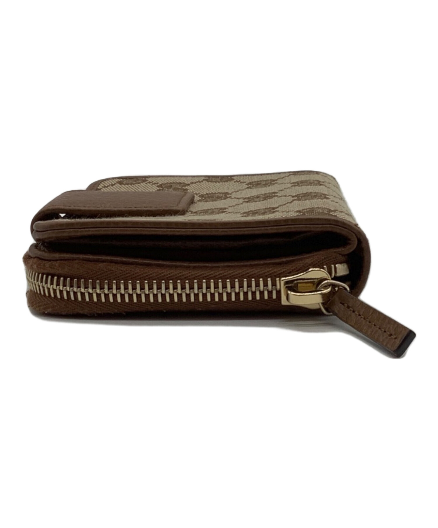 中古・古着通販】GUCCI (グッチ) 2つ折り財布 ベージュ×ブラウン