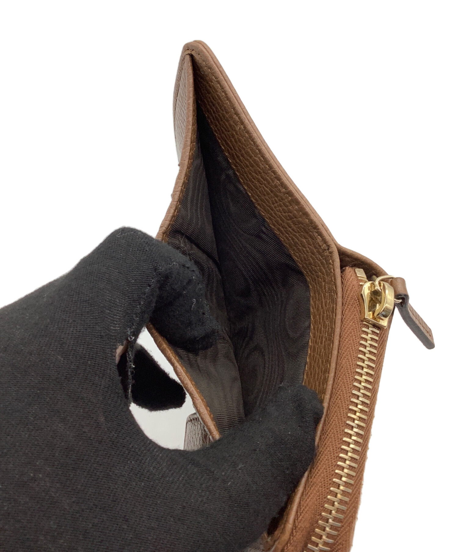 【中古】GUCCI　グッチ　小銭財布　ベージュ　120969　本革＿S26＿s-0220-26 中古・古着通販】GUCCI (グッチ) 2つ折り財布 ベージュ×ブラウン
