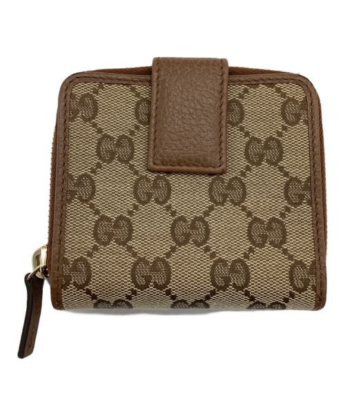 中古・古着通販】GUCCI (グッチ) 2つ折り財布 ベージュ×ブラウン
