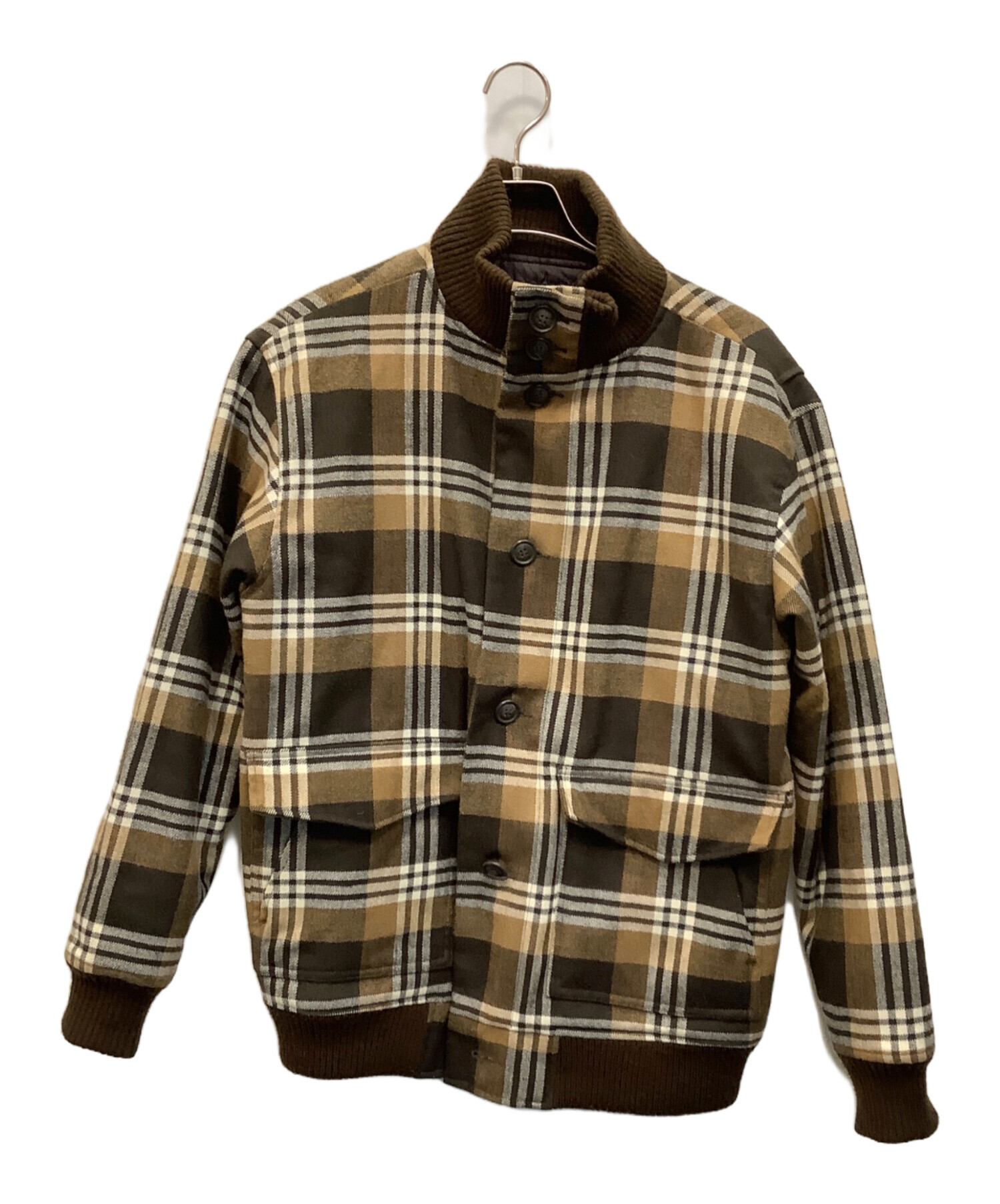 中古・古着通販】WOOLRICH (ウールリッチ) チェックブルゾン ブラウン
