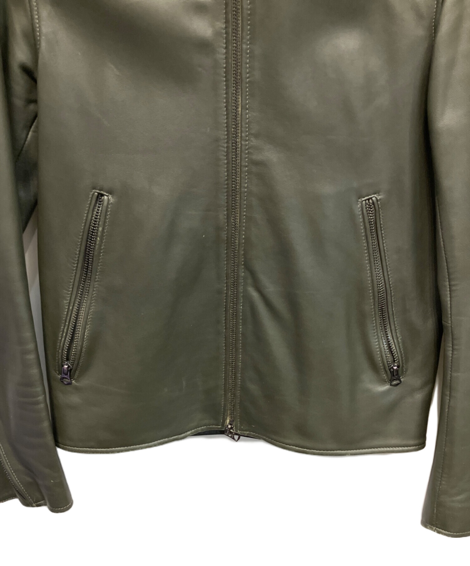 中古・古着通販】EDIFICE (エディフィス) ラムレザージャケット グレー