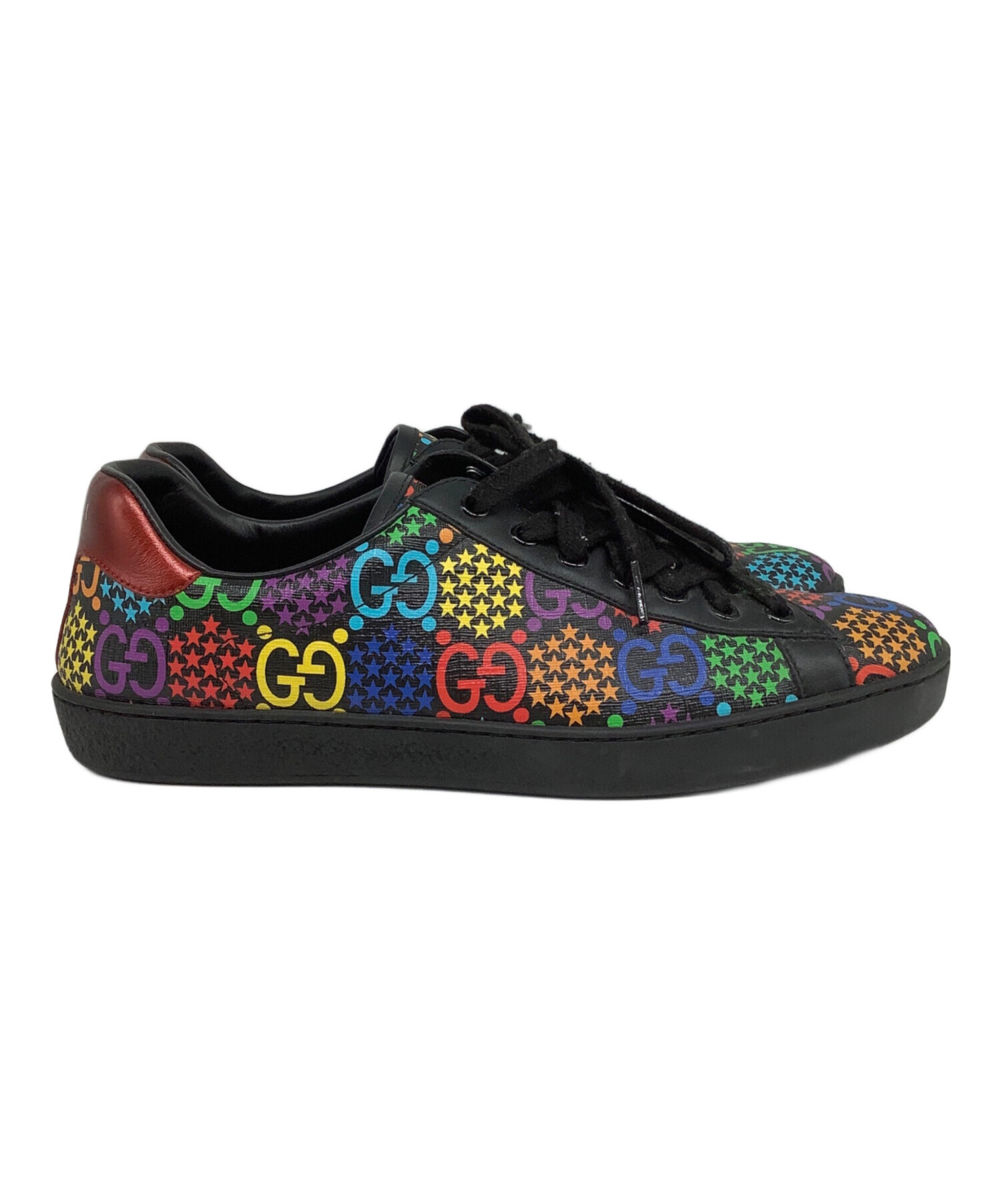 中古・古着通販】GUCCI (グッチ) スニーカー ブラック サイズ:UK7 1/2