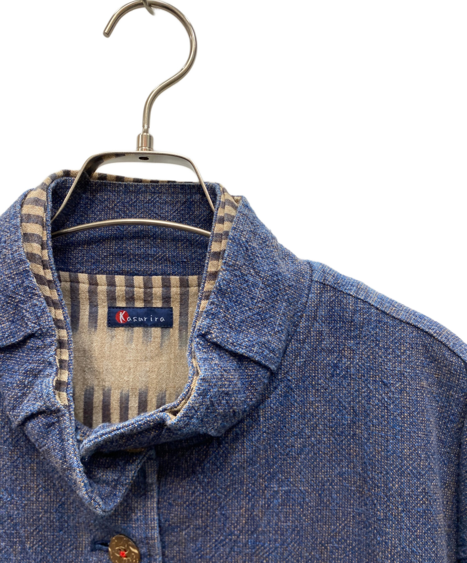 中古・古着通販】kasurira (カスリラ) シャツジャケット インディゴ