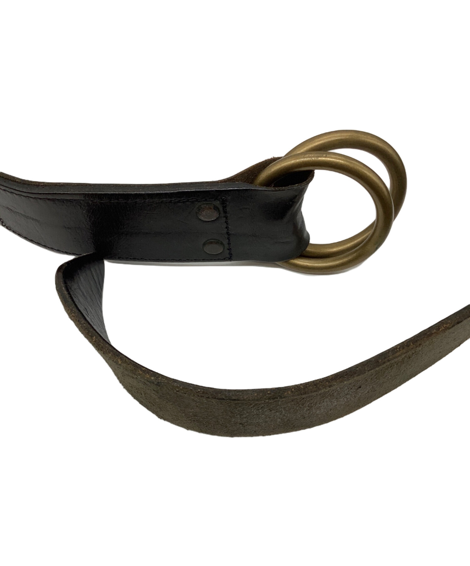 20%OFF!! ファッション ☆RRL レザーベルト 32