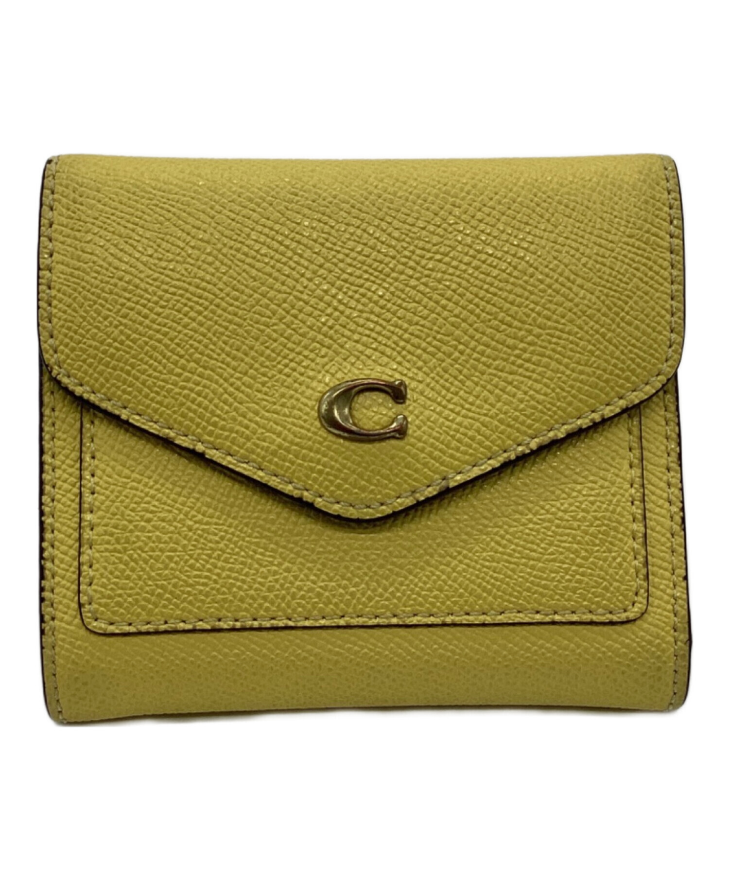 中古・古着通販】COACH (コーチ) 3つ折り財布 イエロー｜ブランド