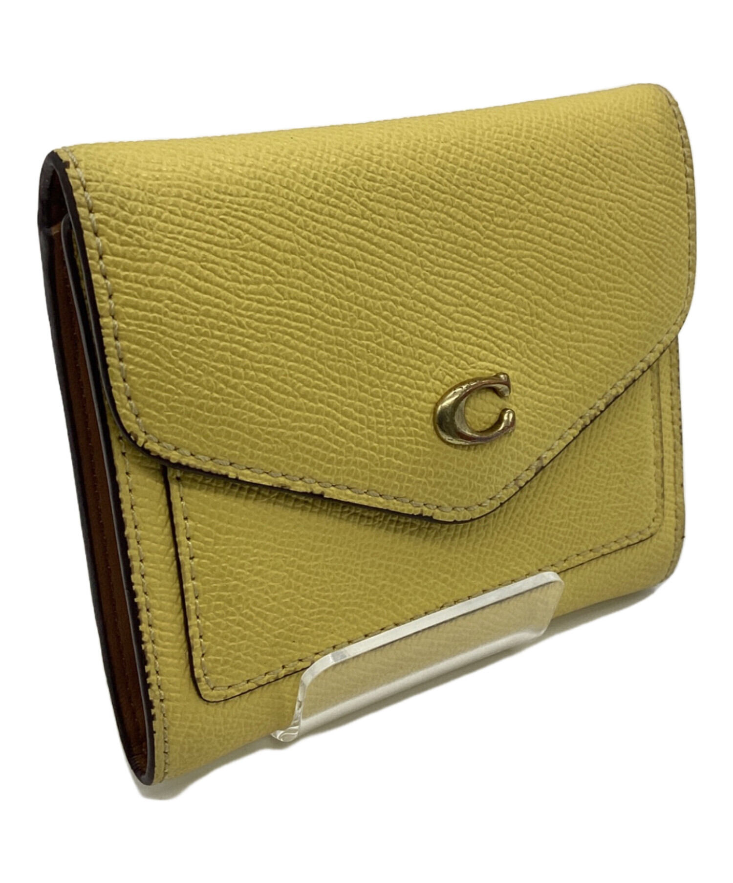 中古・古着通販】COACH (コーチ) 3つ折り財布 イエロー｜ブランド 