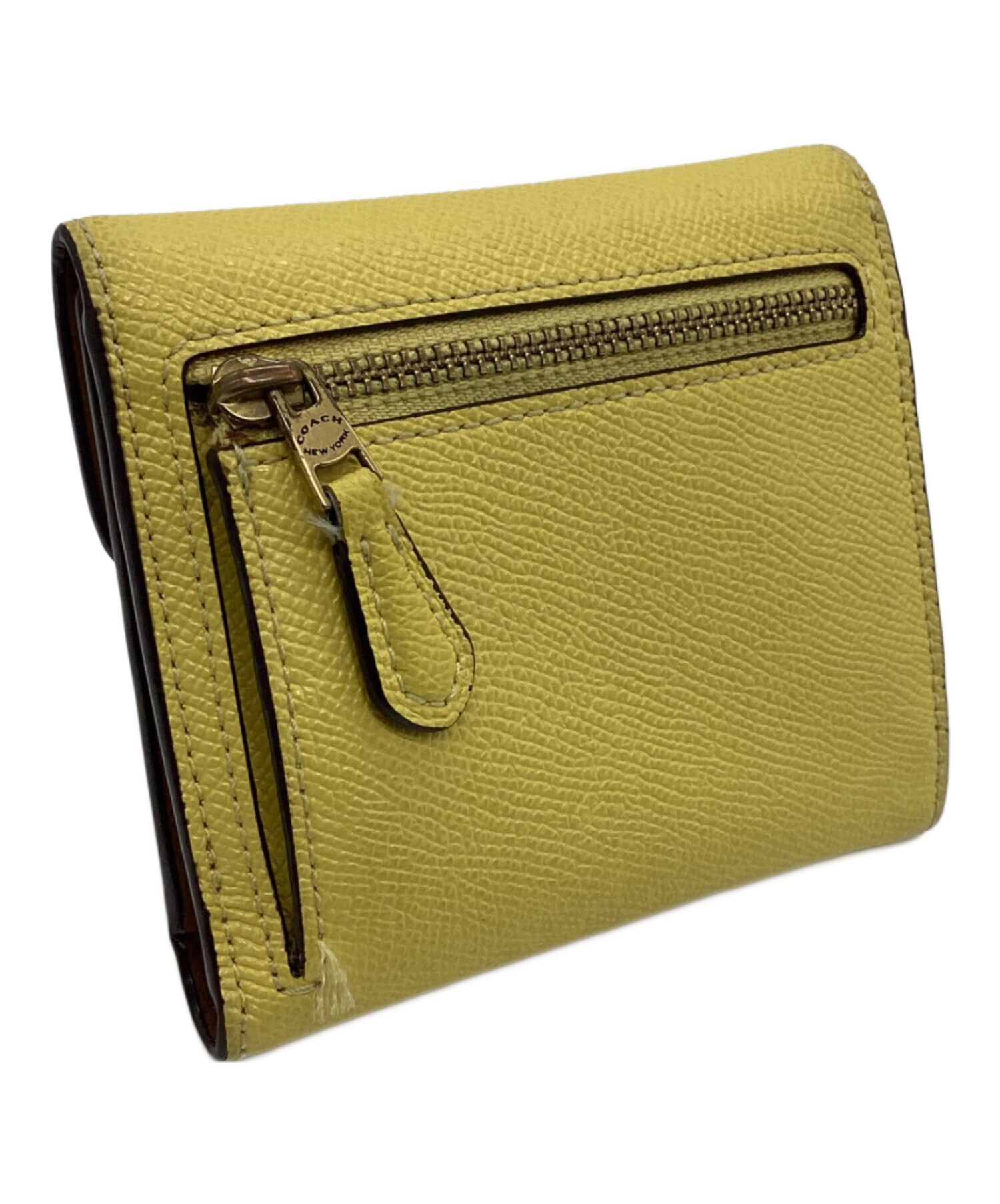 中古・古着通販】COACH (コーチ) 3つ折り財布 イエロー｜ブランド