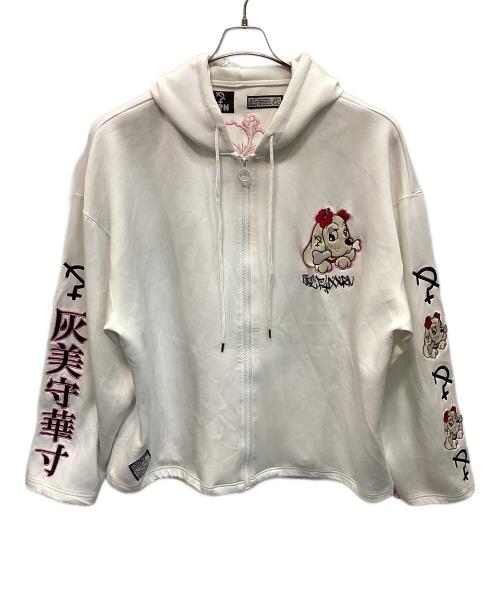 中古・古着通販】GALFY (ガルフィー) XRN KRY ジップパーカー ホワイト