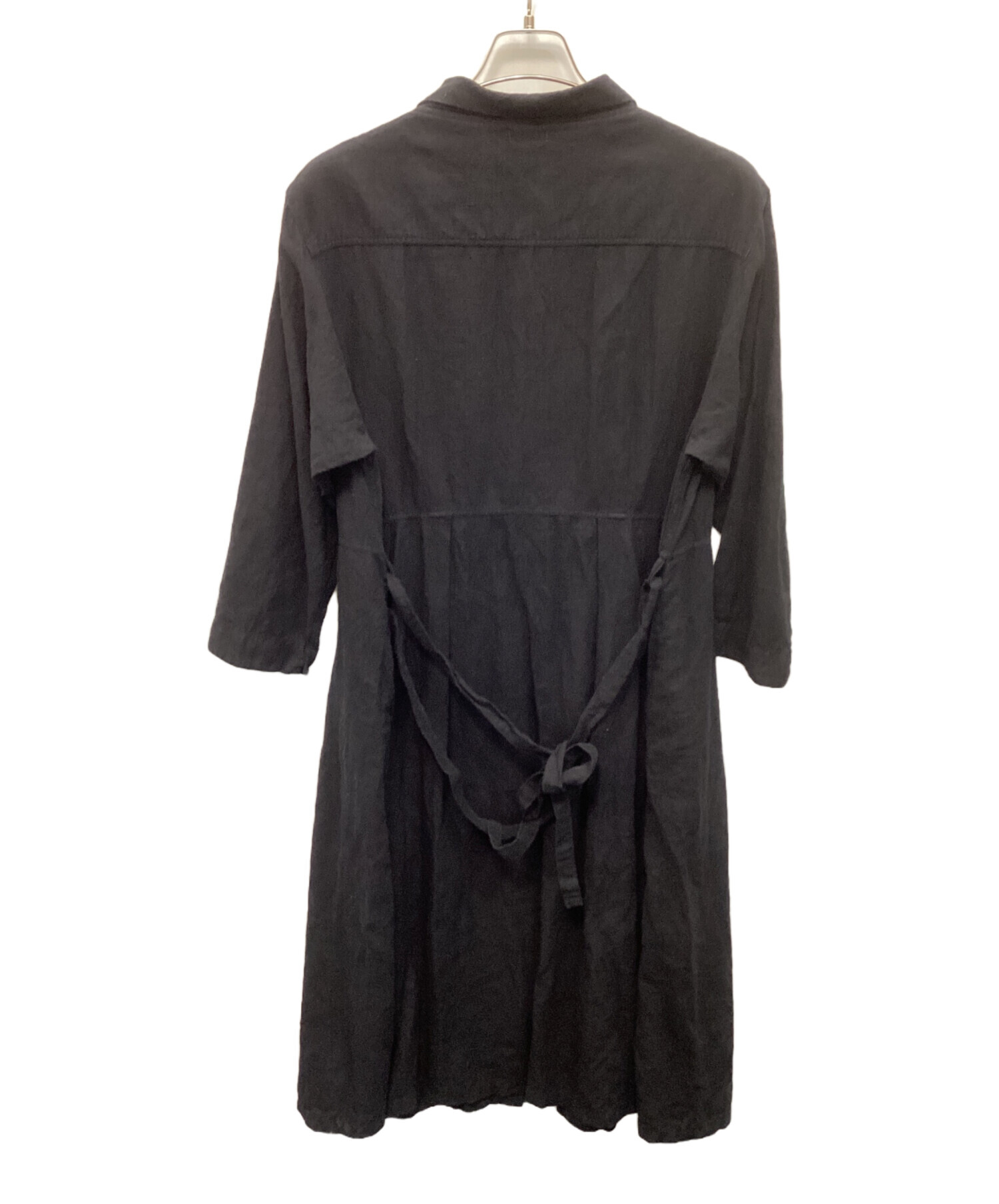 中古・古着通販】kasurira (カスリラ) シャツワンピース ブラック 