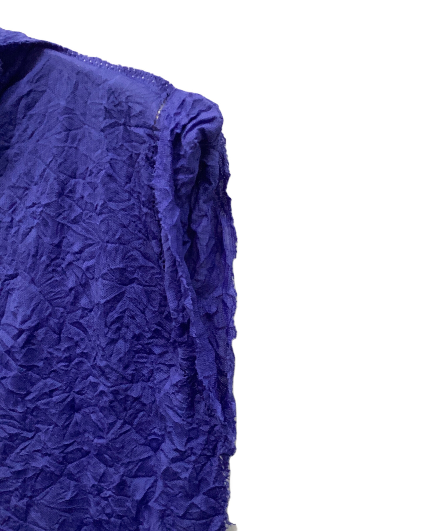 me ISSEY MIYAKE ミーイッセイミヤケ ブラウス M 青 【古着】【中古】【送料無料】 中古・古着通販】ISSEY MIYAKE me (イッセイ ミヤケ ミー) ブラウス