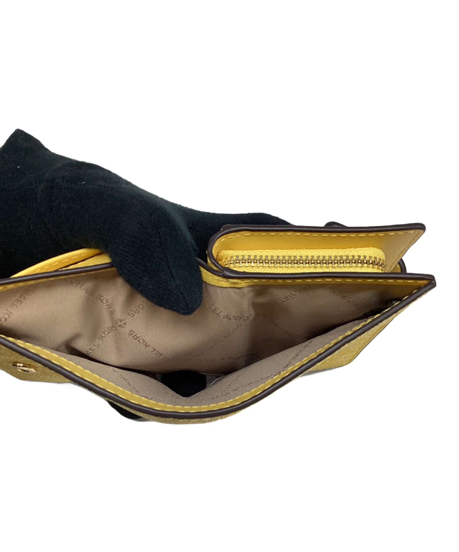 中古・古着通販】MICHAEL KORS (マイケルコース) 2つ折り財布 イエロー