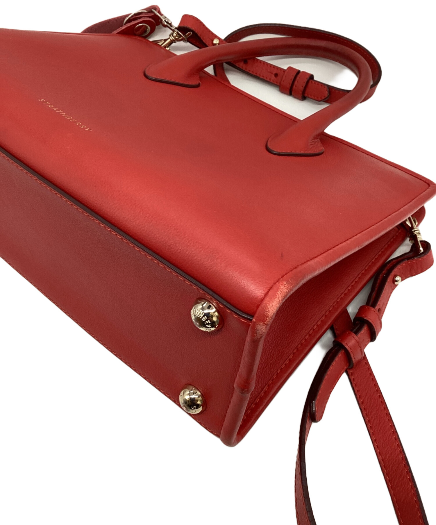 STRATHBERRY 新品未使用 現行非売品 レッドレザー ショルダーバッグ 