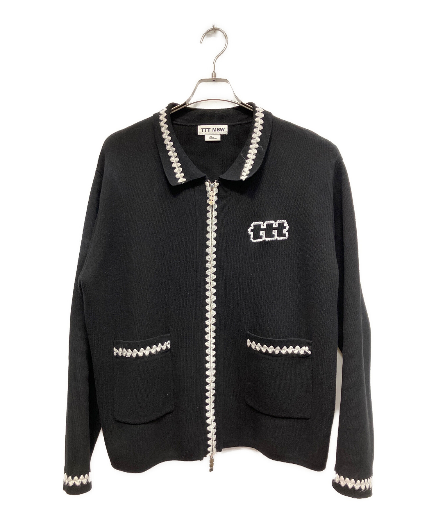 中古・古着通販】TTT MSW (ティー) ニットジャケット ブラック サイズ
