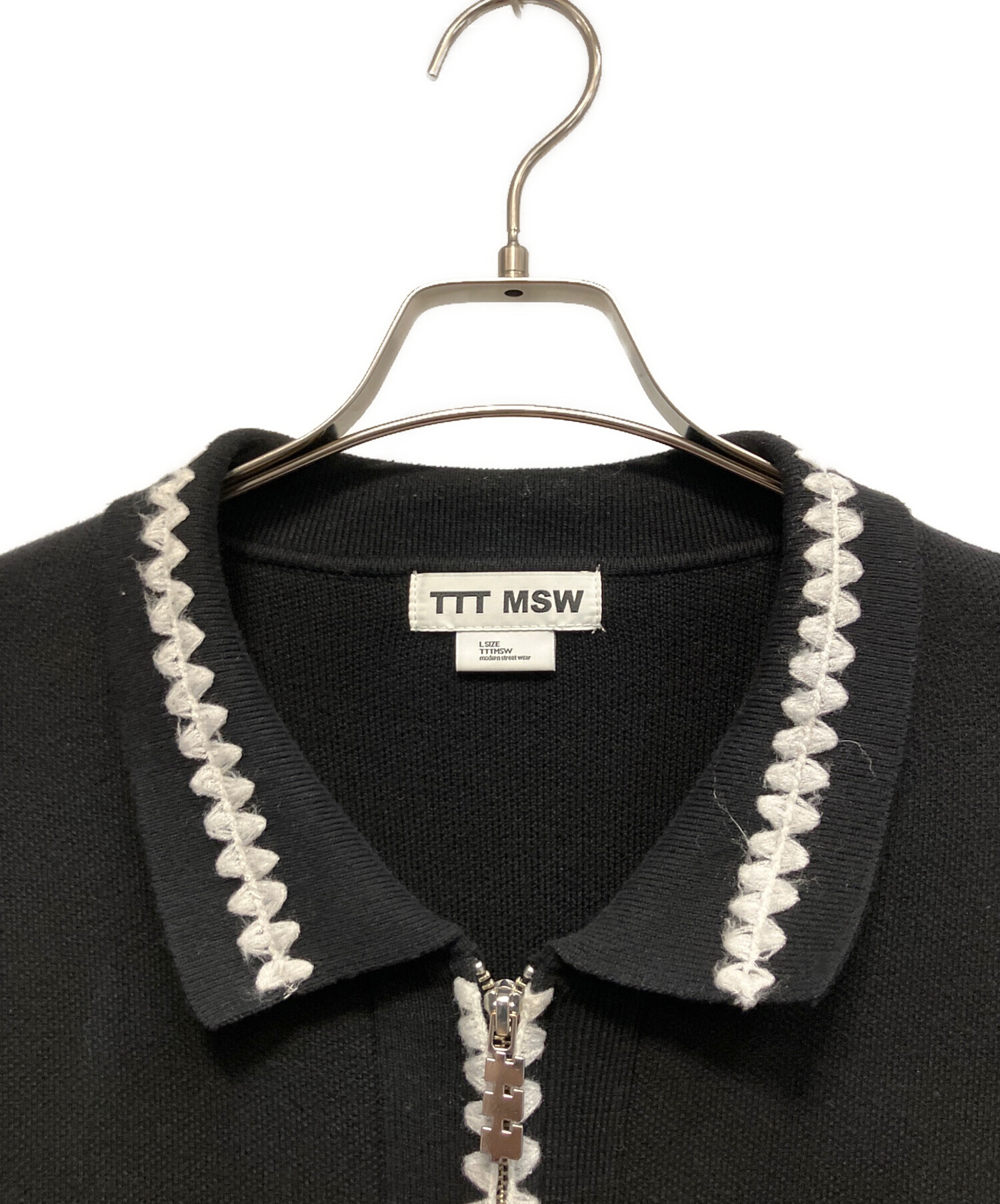 チ*ン様 TTT MSW ビーチニット　値下げ可能 中古・古着通販】TTT MSW (ティー) ニットジャケット ブラック サイズ