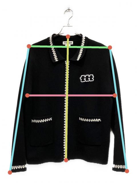 中古・古着通販】TTT MSW (ティー) ニットジャケット ブラック サイズ
