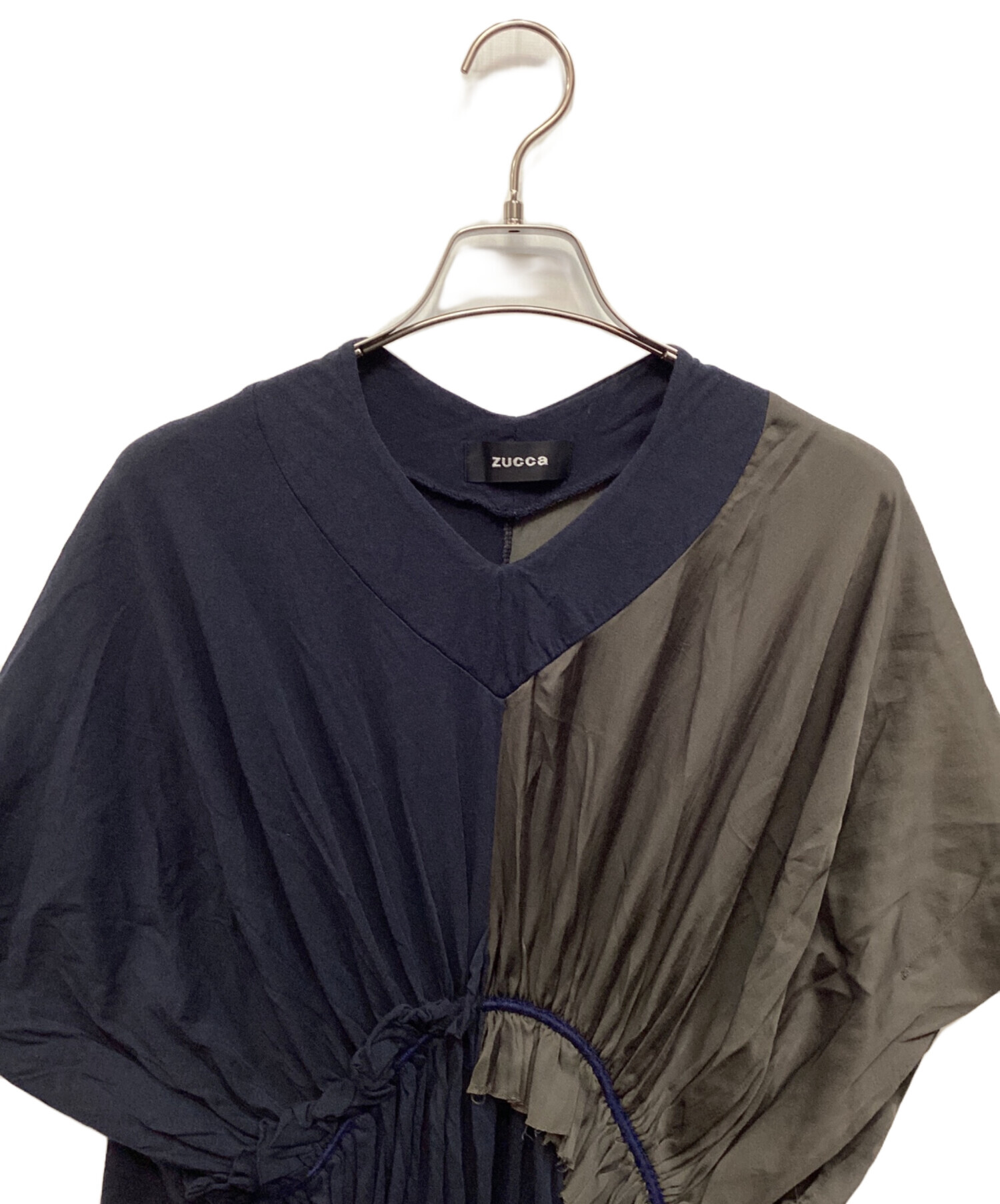 中古・古着通販】ZUCCA (ズッカ) ギャザードッキングワンピース